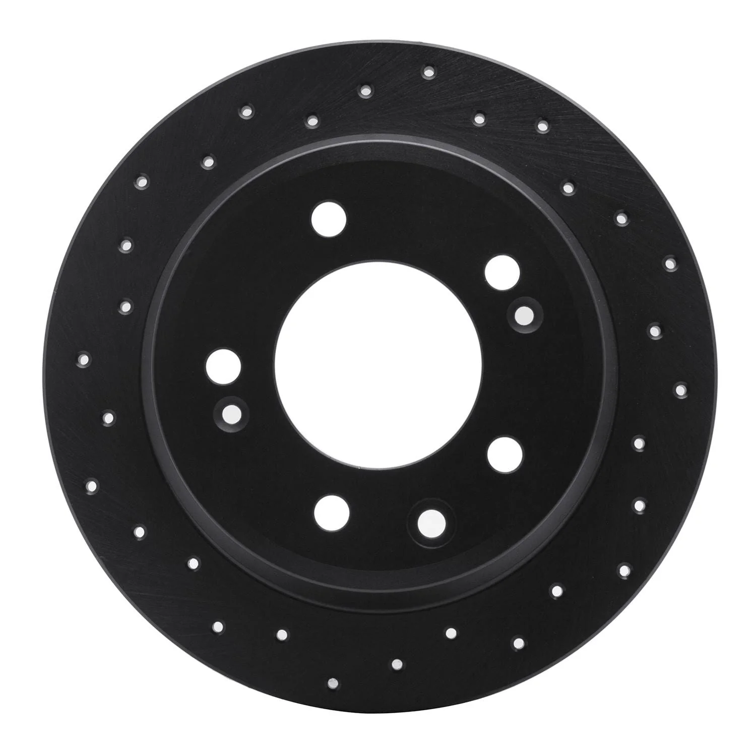 R1 Concepts 09-16 Hyundai Elantra Rear Left Drilled Black Brake Rotor