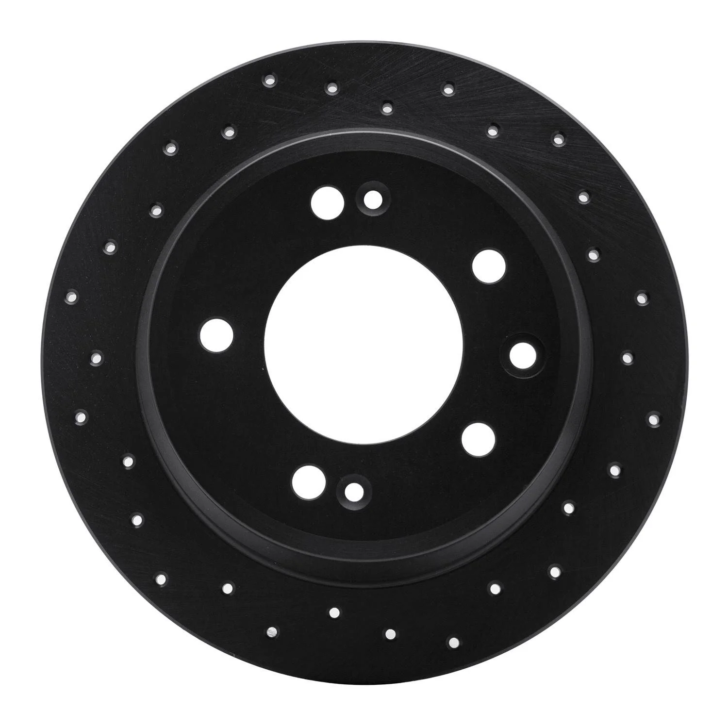 R1 Concepts 09-16 Hyundai Elantra Rear Right Drilled Black Brake Rotor