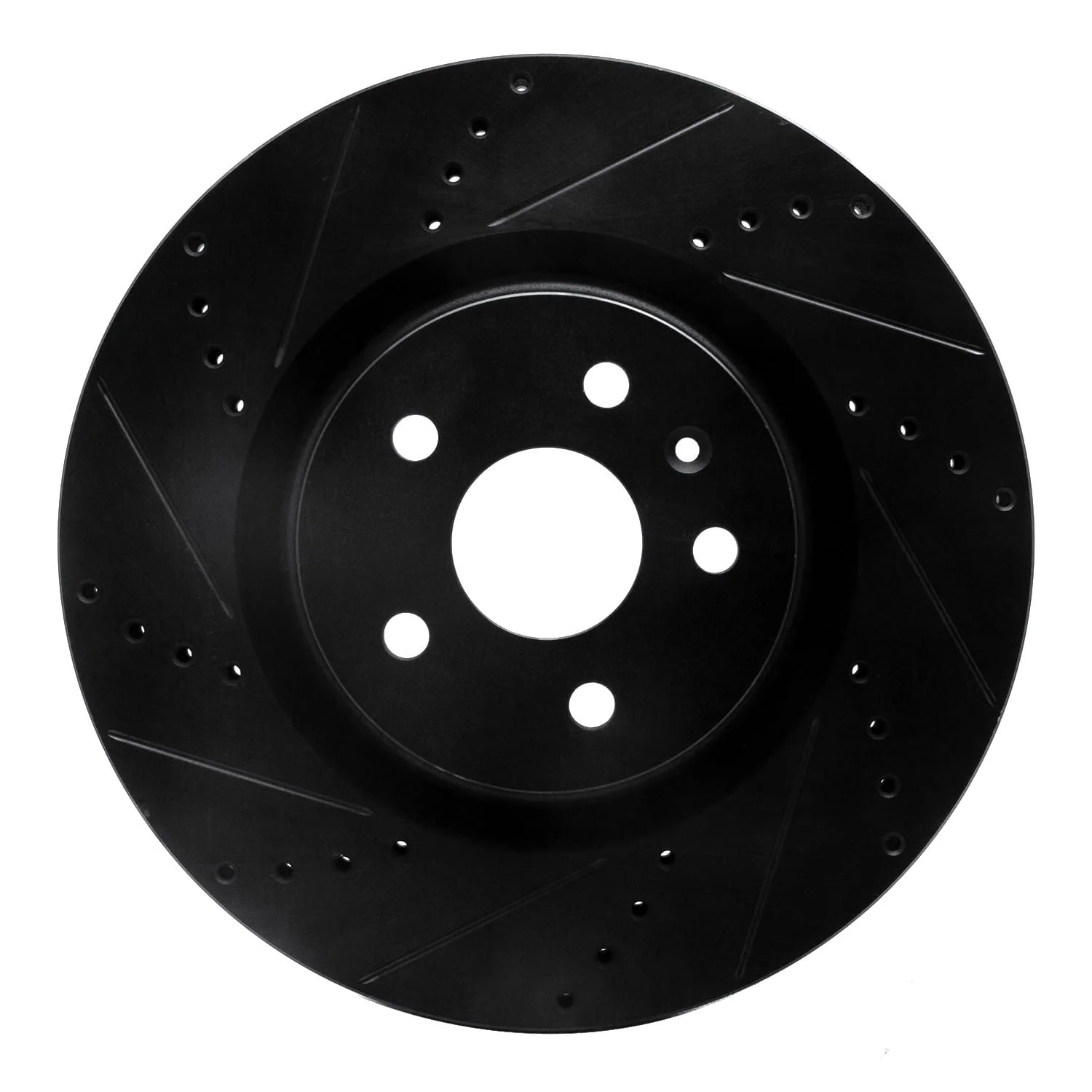 R1 Concepts 09-17 Buick Regal Front Left Drilled & Slotted Black Brake Rotor