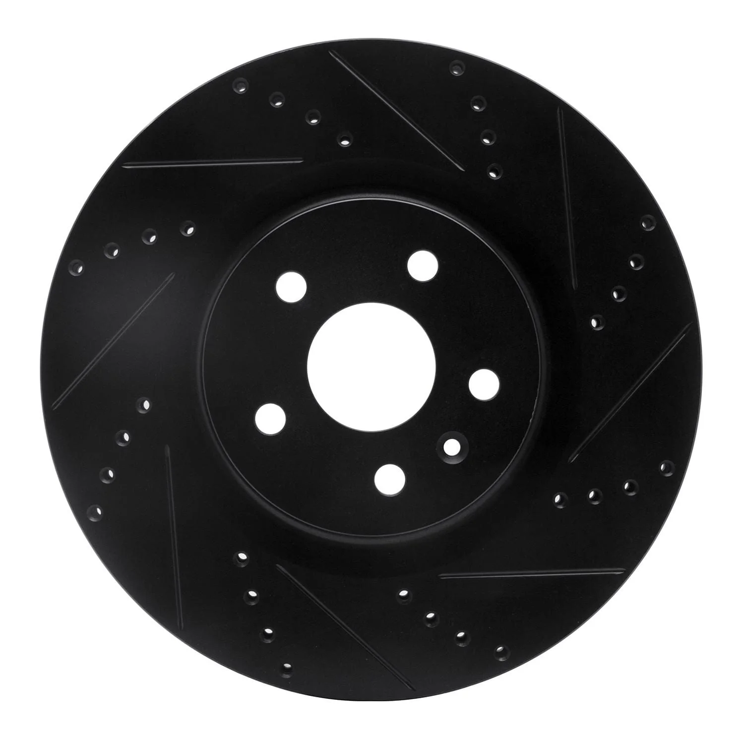 R1 Concepts 09-17 Buick Regal Front Right Drilled & Slotted Black Brake Rotor