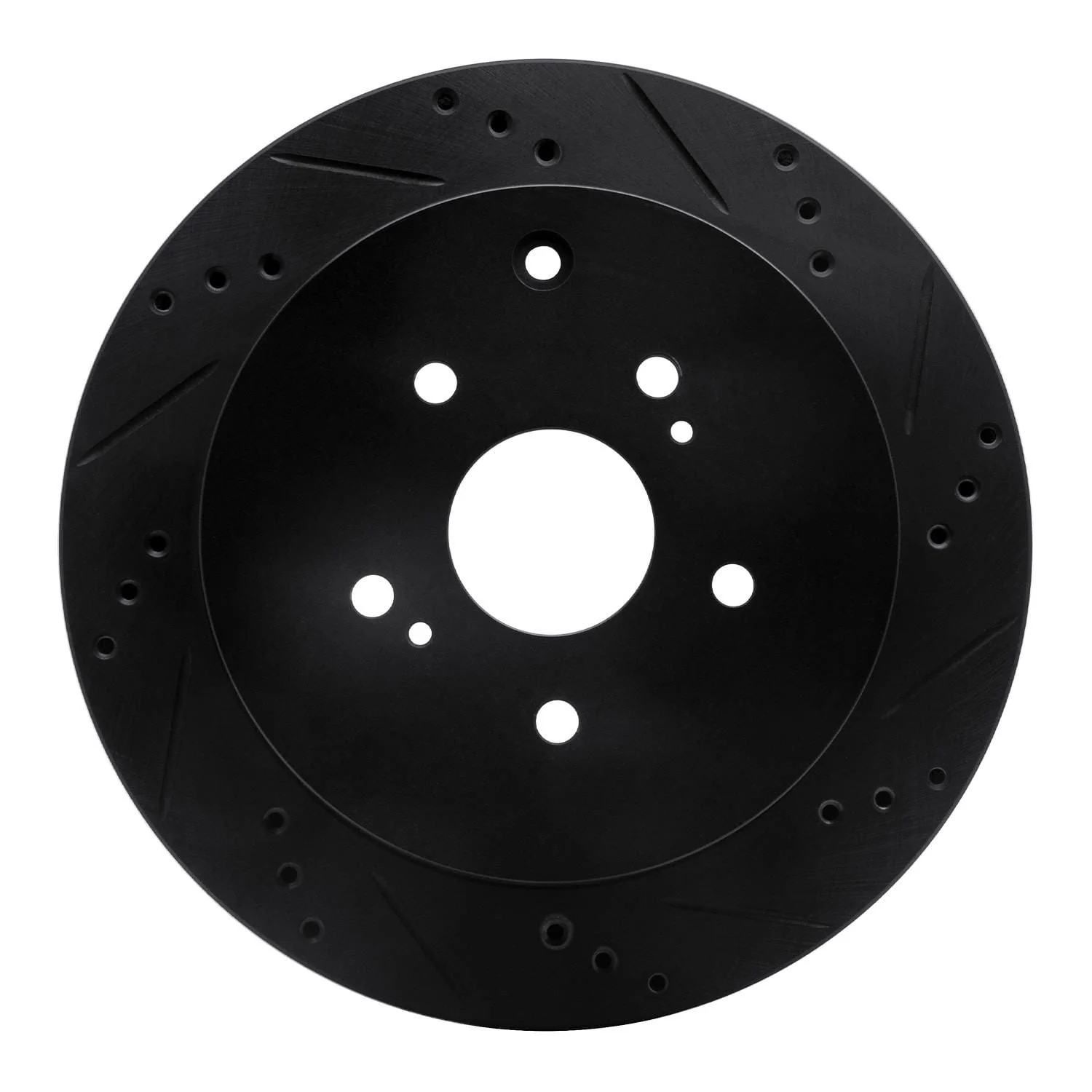 R1 Concepts 09-17 Suzuki Grand Vitara Rear Right Drilled & Slotted Black Brake Rotor