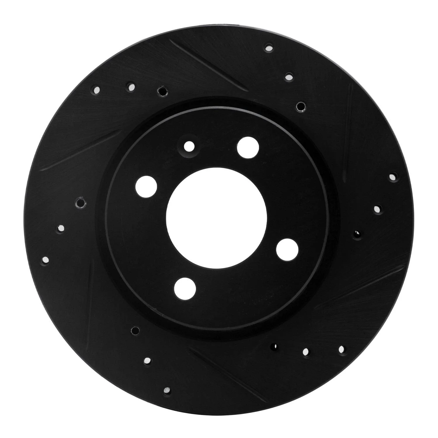 R1 Concepts 09-17 Volkswagen SAVEIRO (Mexico) Front Right Drilled & Slotted Black Brake Rotor