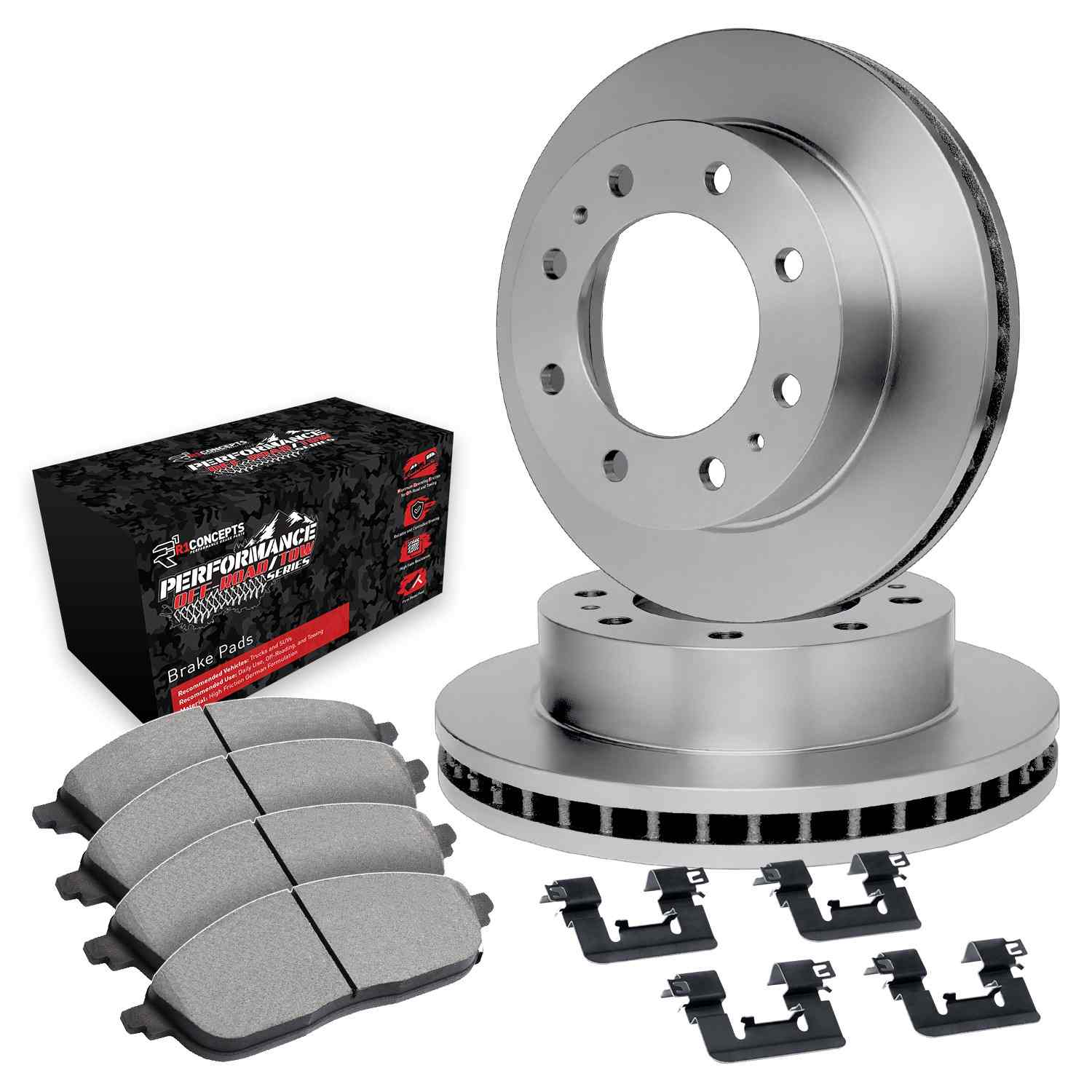 R1 Concepts 09-18 Dodge Ram 2500 Front Brake Rotor Set w/Off-Road/Tow Brake Pads and Hardware - Image 2