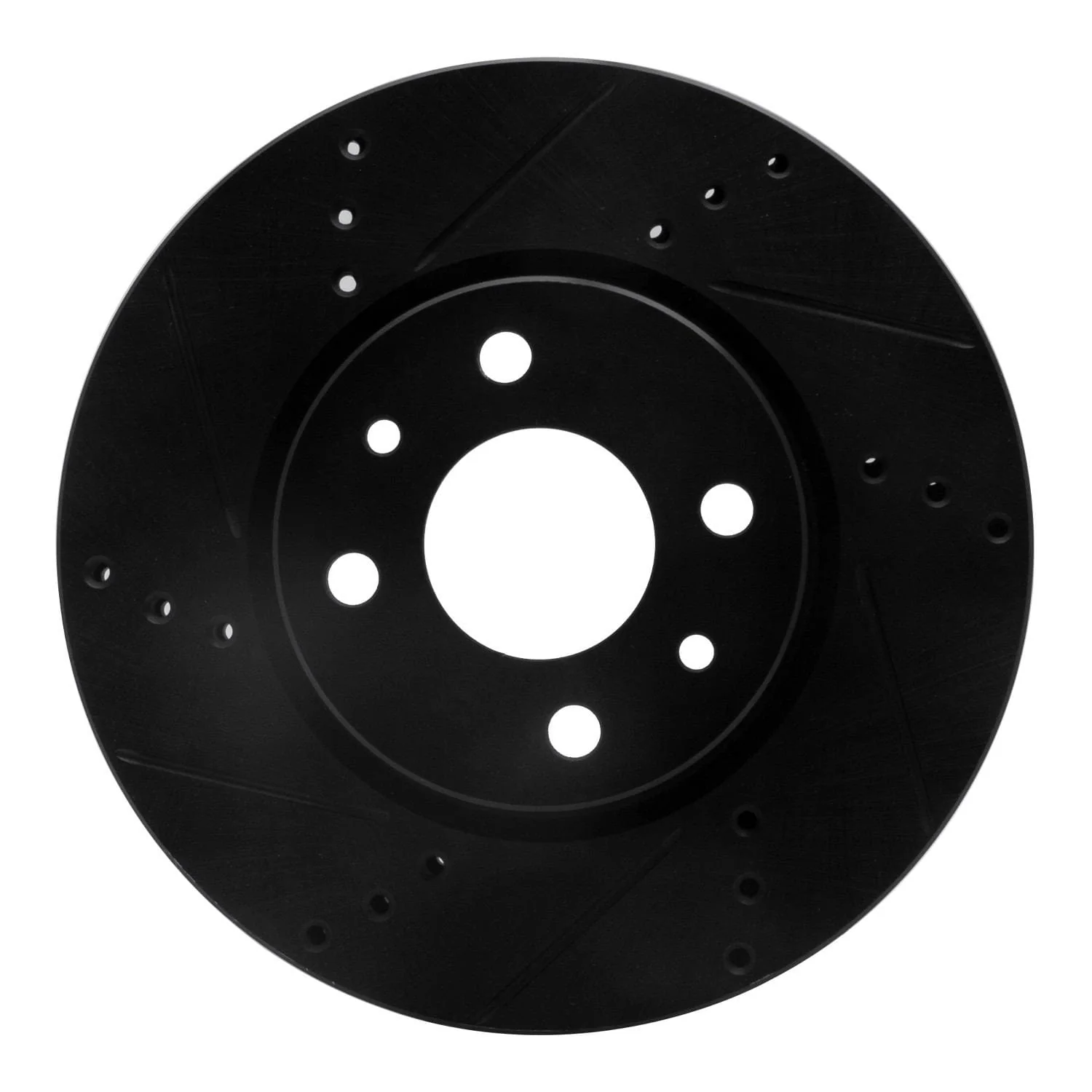 R1 Concepts 09-19 Dodge Vision (Mexico) Front Left Drilled & Slotted Black Brake Rotor