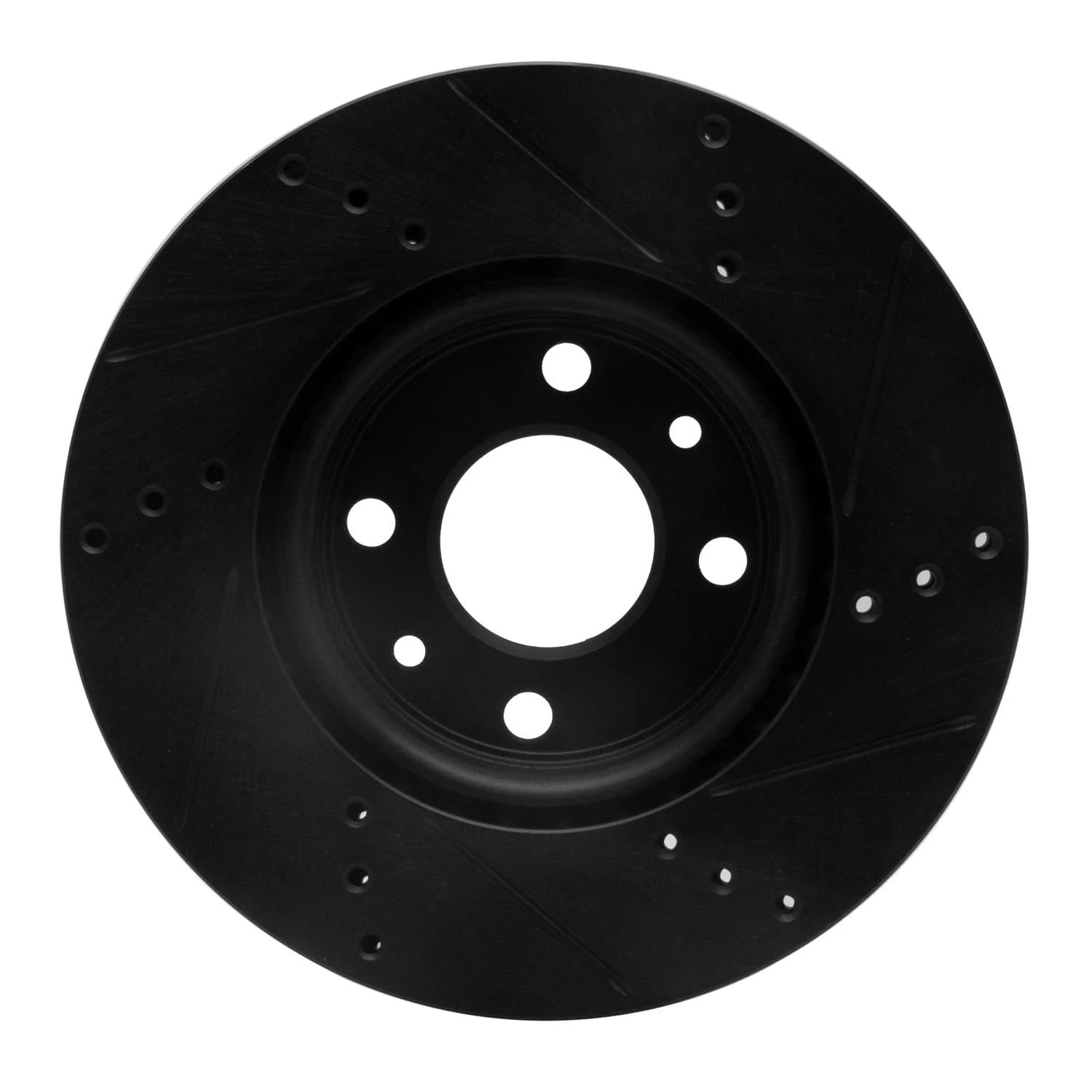 R1 Concepts 09-19 Dodge Vision (Mexico) Front Left Drilled & Slotted Black Brake Rotor - Image 2