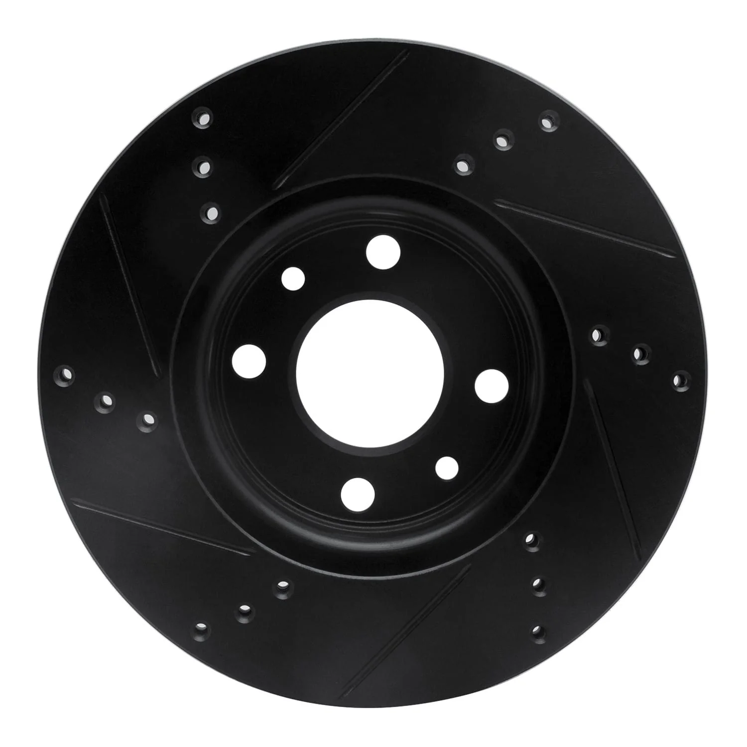 R1 Concepts 09-19 Dodge Vision (Mexico) Front Right Drilled & Slotted Black Brake Rotor - Image 2