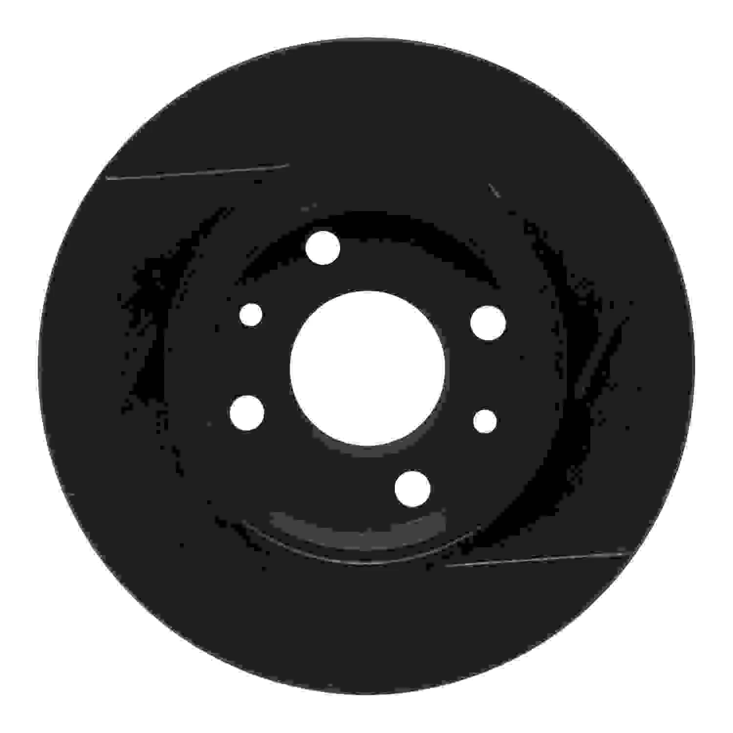 R1 Concepts 09-19 Fiat 500 Rear Left Slotted Black Brake Rotor - Image 2
