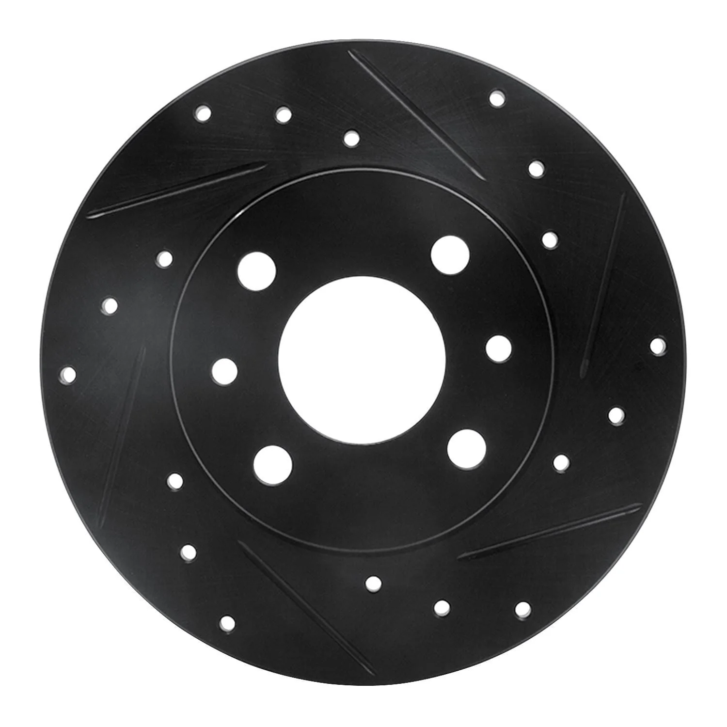 R1 Concepts 09-19 Fiat 500 (USA/Canada) Rear Right Drilled & Slotted Black Brake Rotor