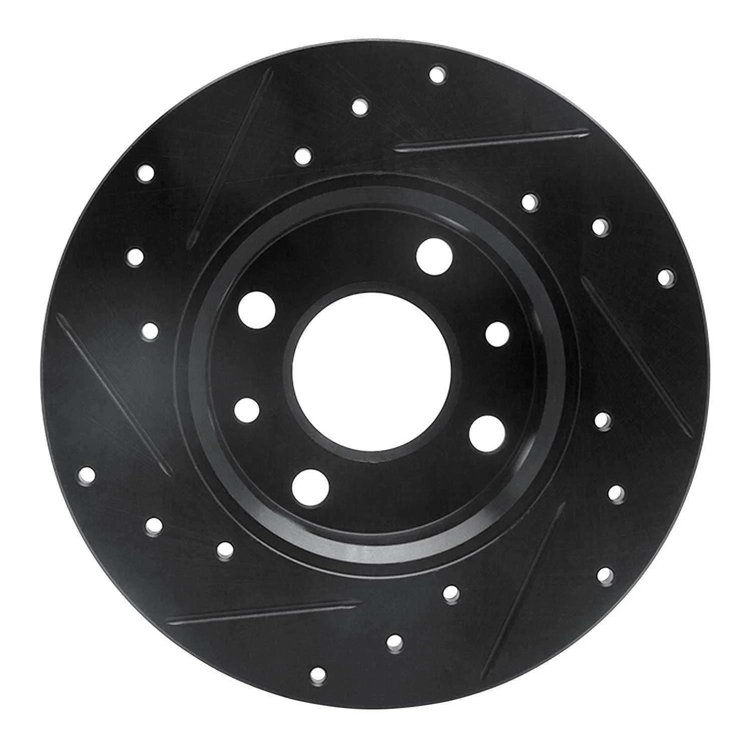 R1 Concepts 09-19 Fiat 500 (USA/Canada) Rear Right Drilled & Slotted Black Brake Rotor - Image 2
