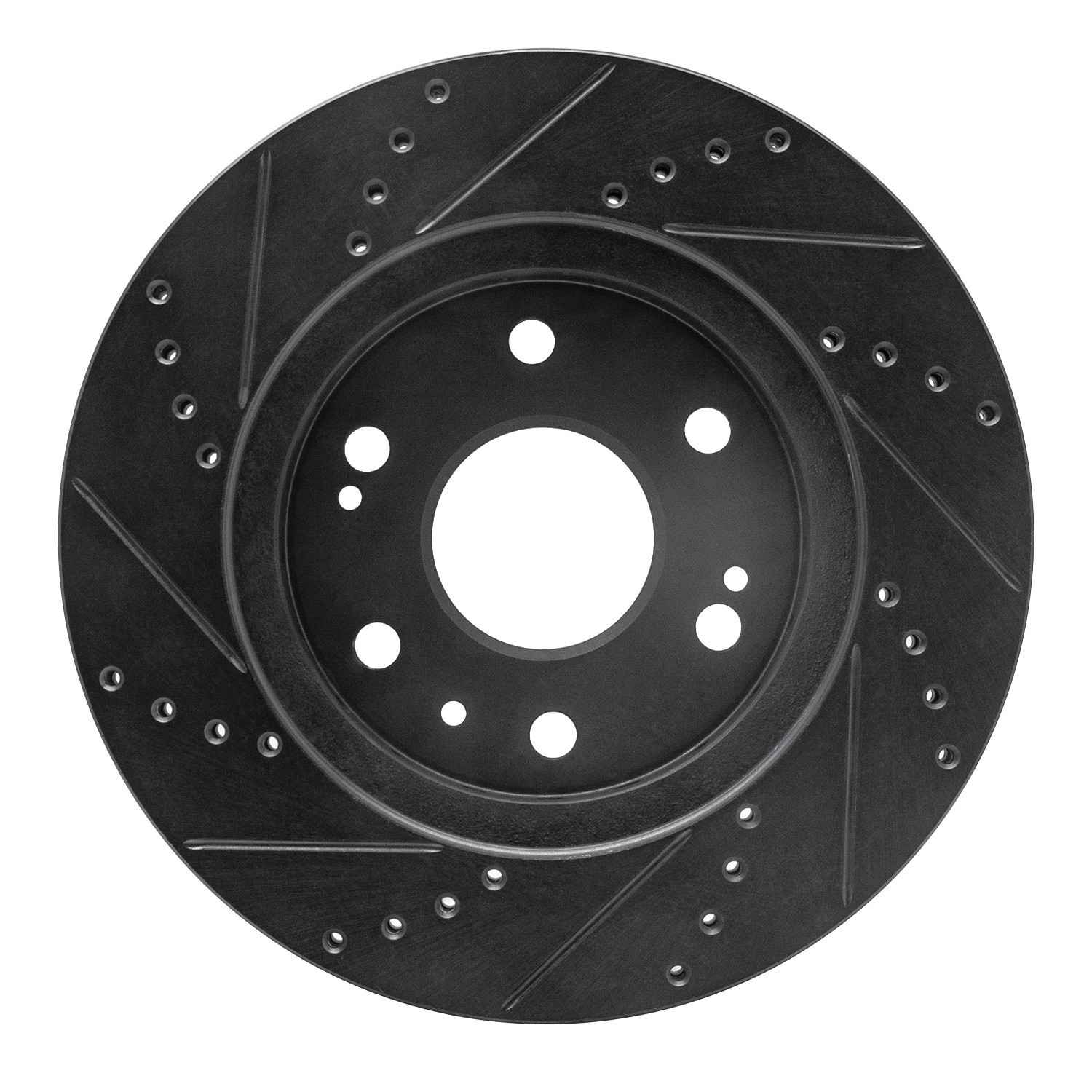 R1 Concepts 09-20 Chevrolet TAHOE Front Right Drilled & Slotted Black Brake Rotor - Image 2