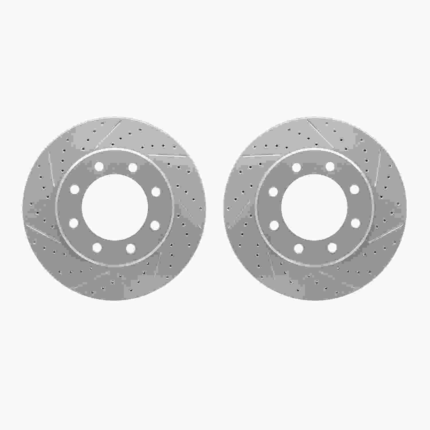 R1 Concepts 09-24 Dodge Ram 2500 Front Drilled & Slotted Carbon Coated Brake Rotor Set