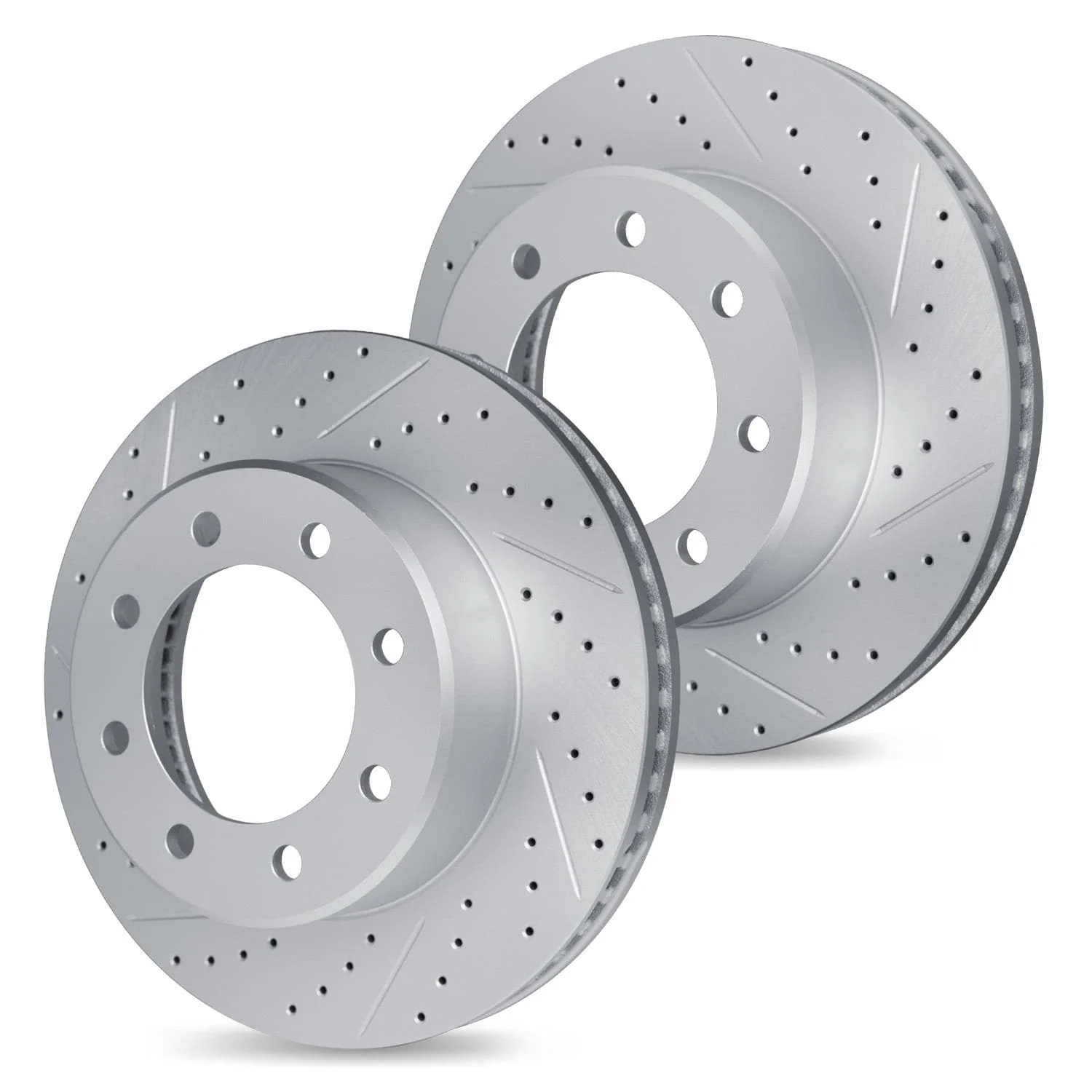R1 Concepts 09-24 Dodge Ram 2500 Front Drilled & Slotted Carbon Coated Brake Rotor Set - Image 2