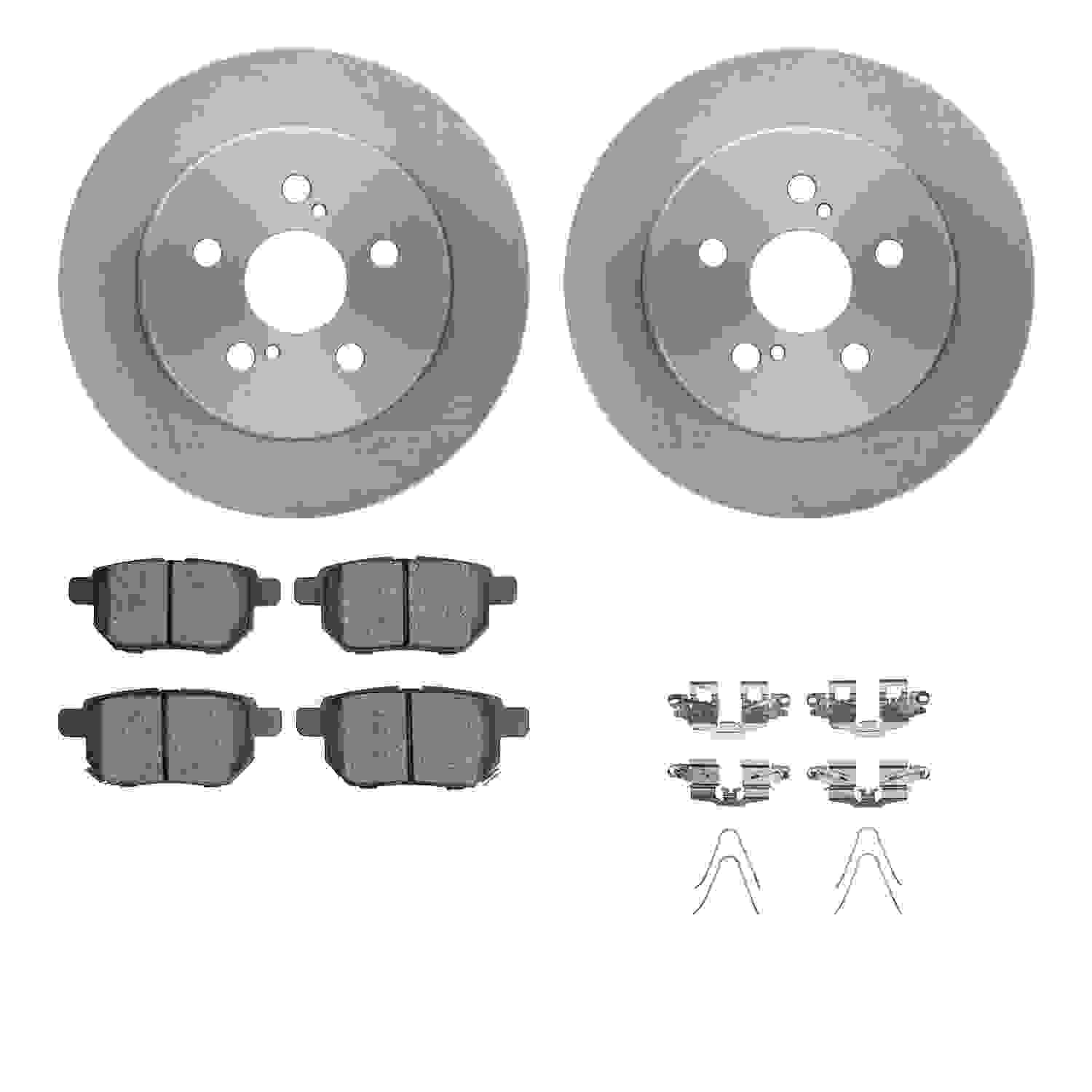 R1 Concepts 09-24 Lexus CT200h Rear Brake Rotor Set w/Ceramic Pads and Hardware