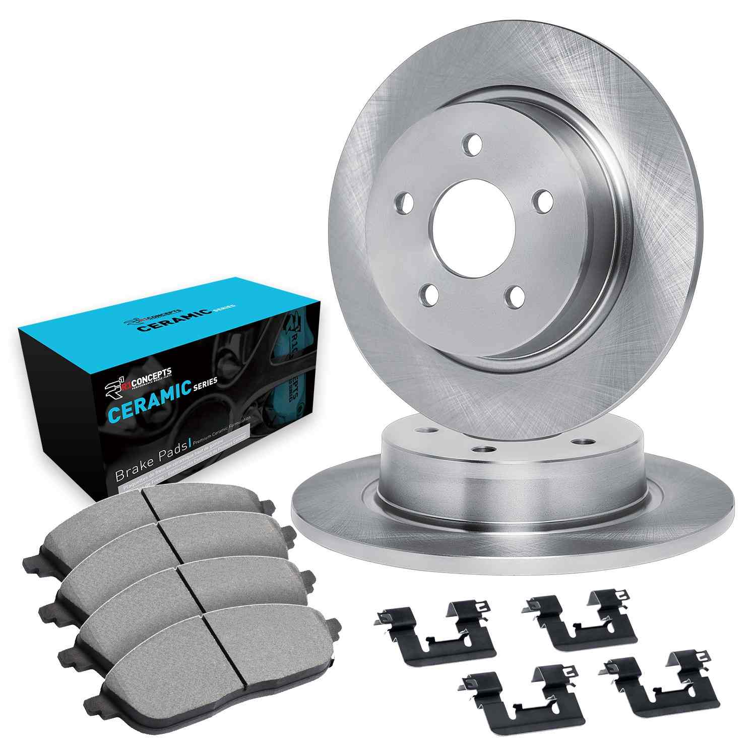 R1 Concepts 09-24 Lexus CT200h Rear Brake Rotor Set w/Ceramic Pads and Hardware - Image 2