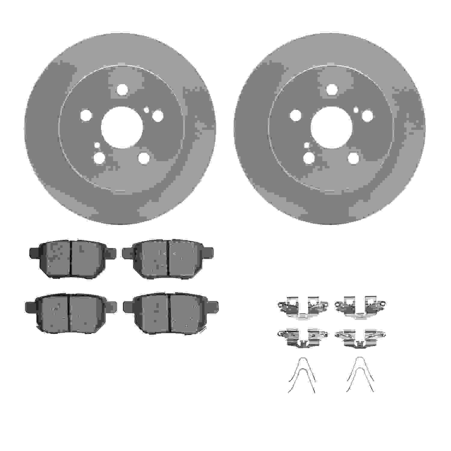 R1 Concepts 09-24 Lexus CT200h Rear Carbon Coated Brake Rotor Set w/Ceramic Pads and Hardware