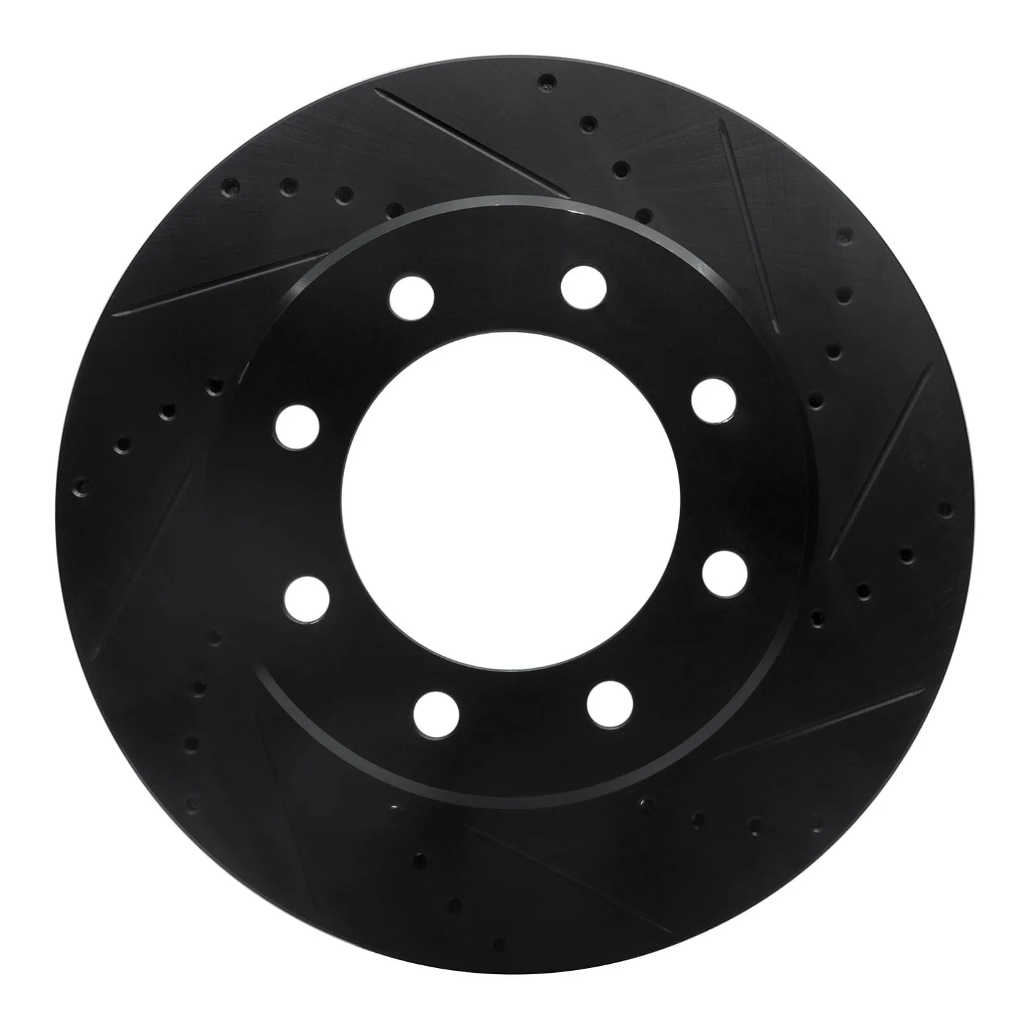 R1 Concepts 09-25 Dodge Ram 2500 Front Right Drilled & Slotted Black Brake Rotor