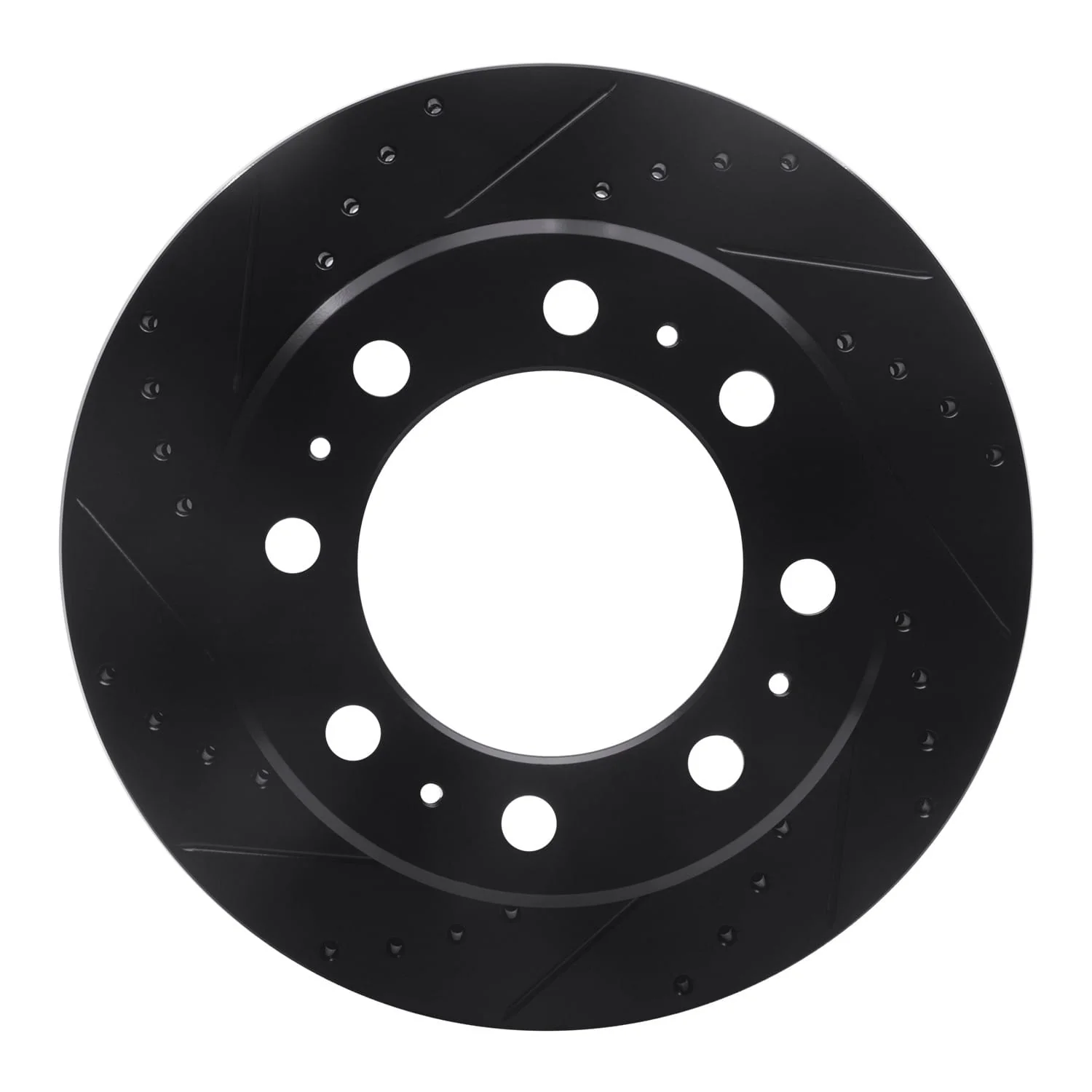 R1 Concepts 09-25 Dodge Ram 2500 Rear Left Drilled & Slotted Black Brake Rotor