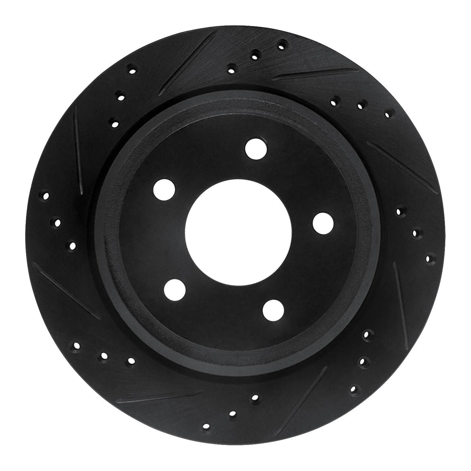 R1 Concepts 10-11 Ford Ranger (USA/Canada) Rear Left Drilled & Slotted Black Brake Rotor