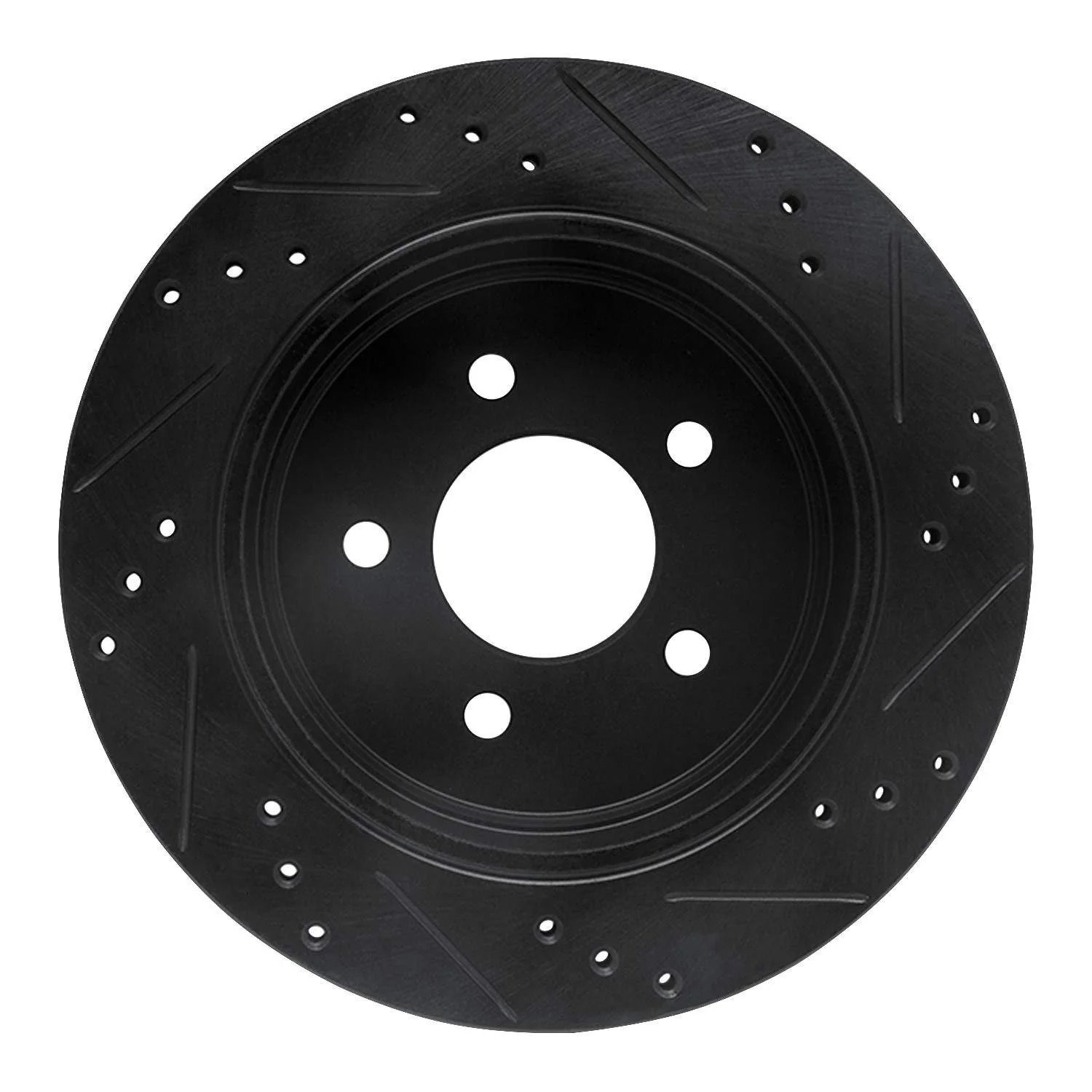 R1 Concepts 10-11 Ford Ranger (USA/Canada) Rear Left Drilled & Slotted Black Brake Rotor - Image 2