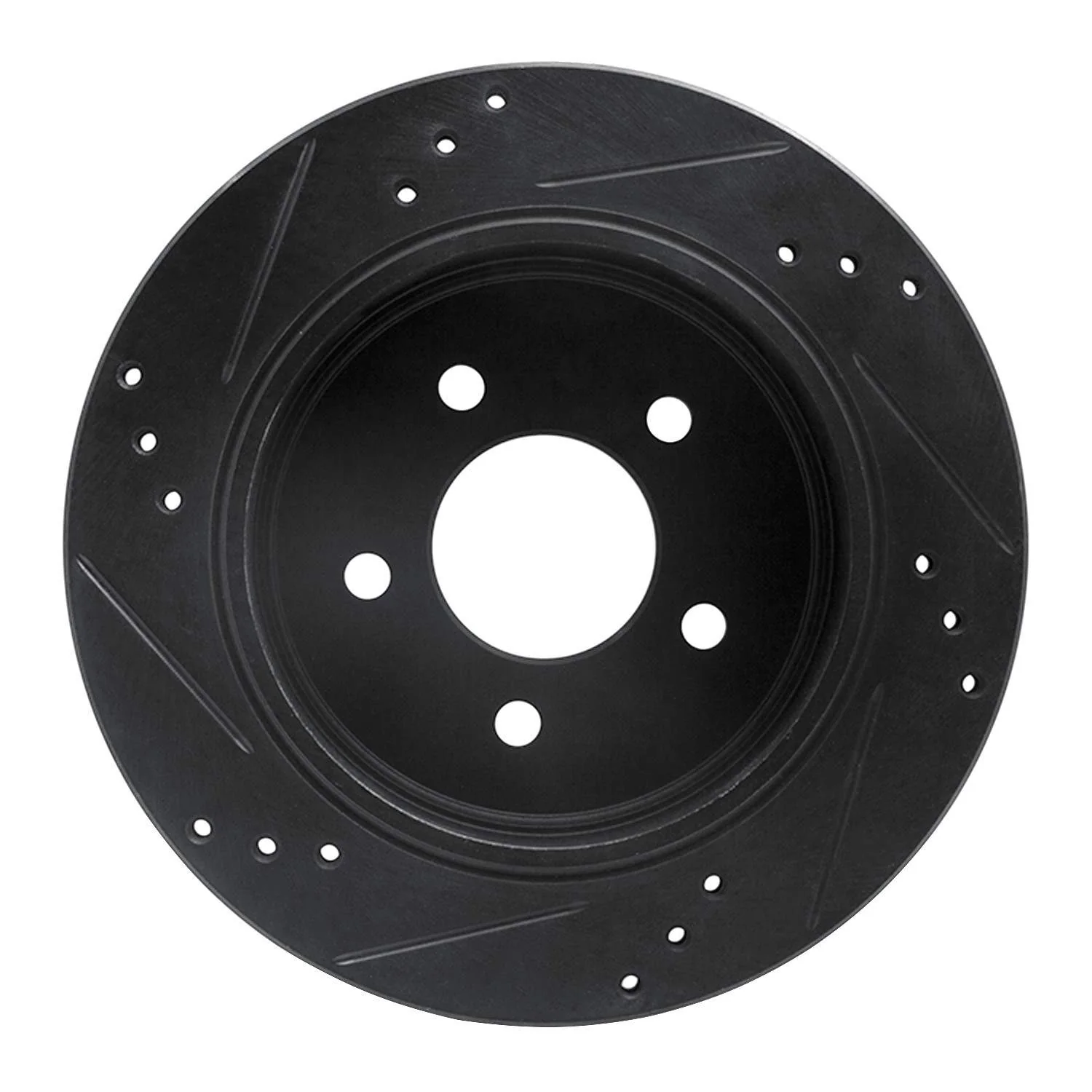 R1 Concepts 10-11 Ford Ranger (USA/Canada) Rear Right Drilled & Slotted Black Brake Rotor - Image 2