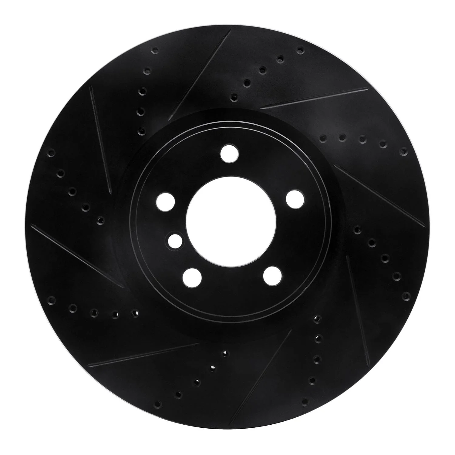 R1 Concepts 10-12 Land Rover Range Rover Front Left Drilled & Slotted Black Brake Rotor
