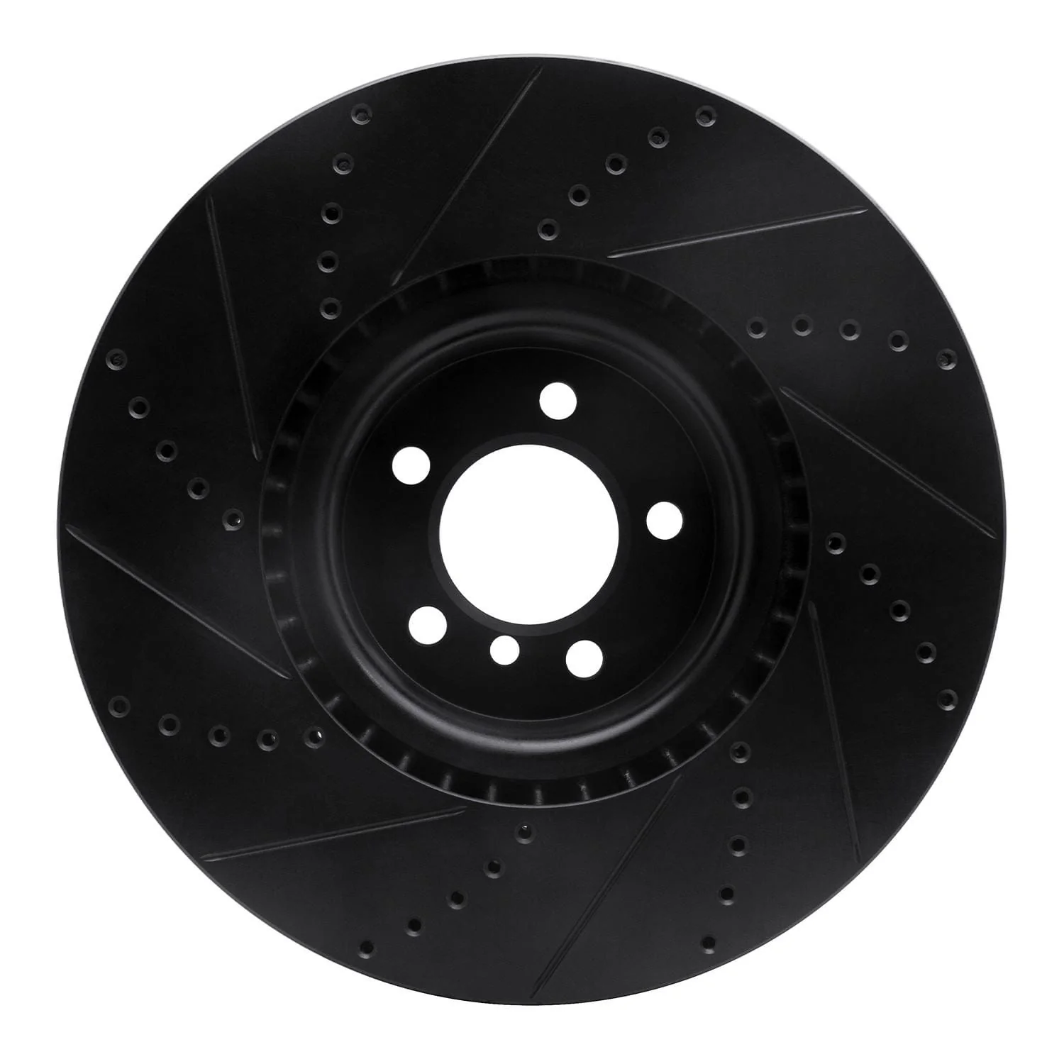 R1 Concepts 10-12 Land Rover Range Rover Front Right Drilled & Slotted Black Brake Rotor - Image 2