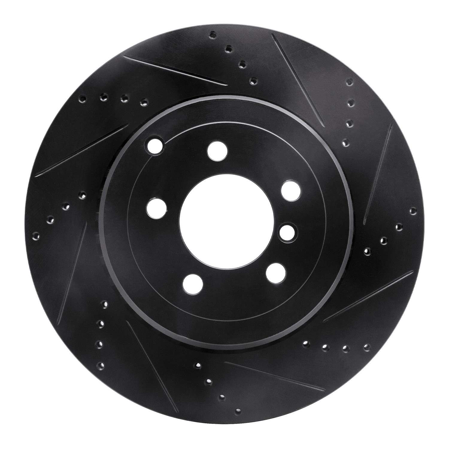 R1 Concepts 10-12 Land Rover Range Rover Rear Right Drilled & Slotted Black Brake Rotor