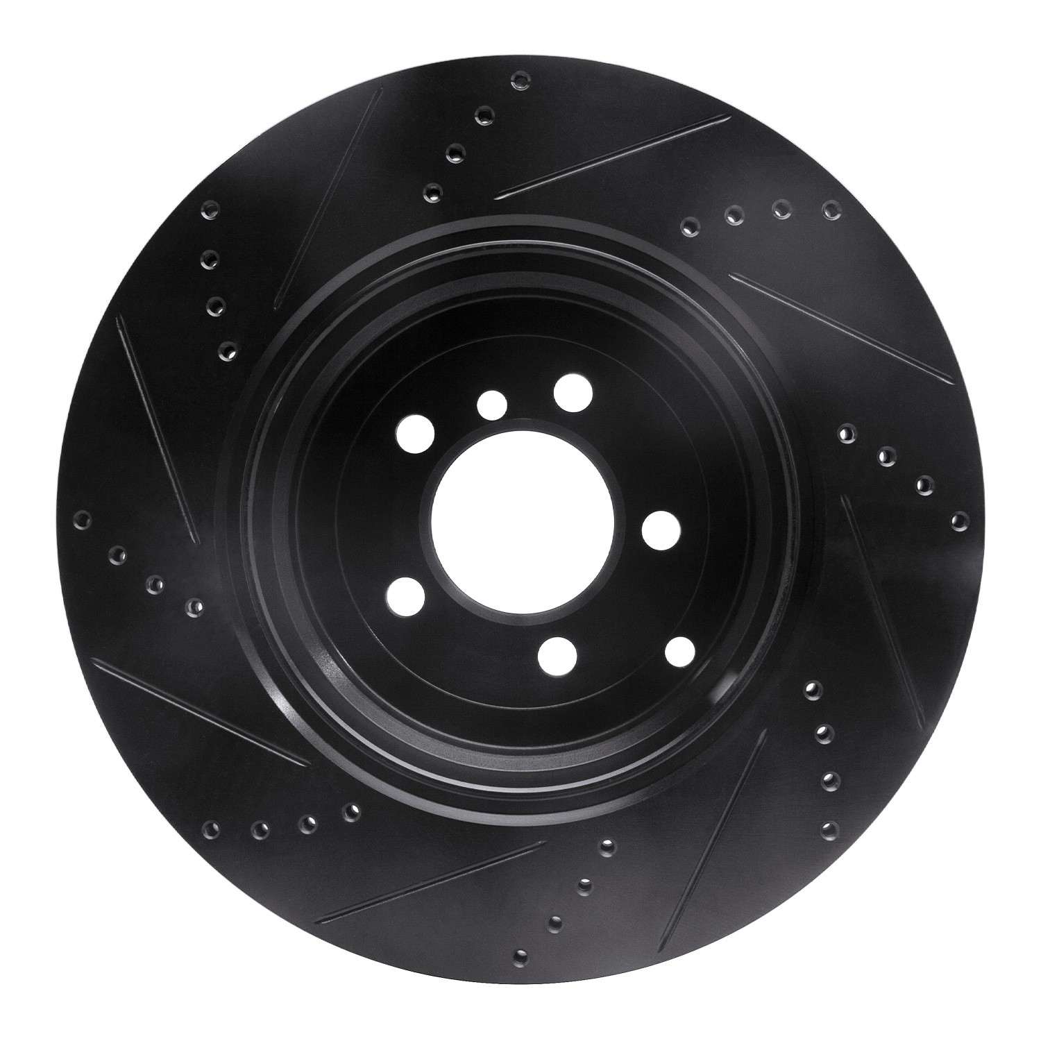 R1 Concepts 10-12 Land Rover Range Rover Rear Right Drilled & Slotted Black Brake Rotor - Image 2