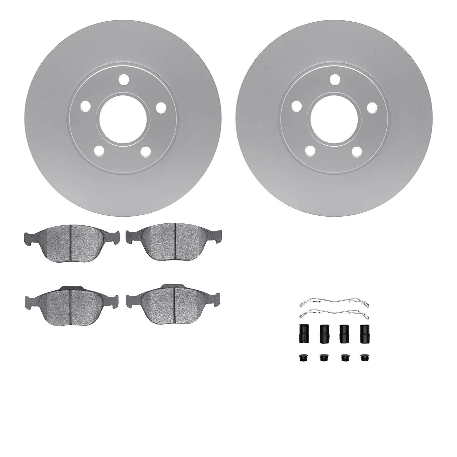 R1 Concepts 10-13 Ford Transit Connect Front Carbon Coated Brake Rotor Set w/Euro Ceramic Pads and Hardware