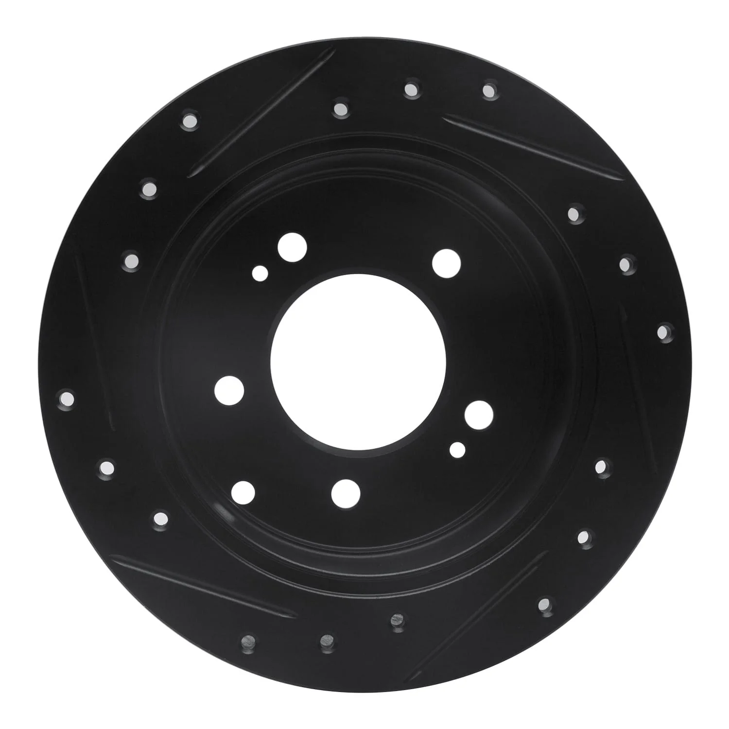 R1 Concepts 10-13 Kia Soul Rear Right Drilled & Slotted Black Brake Rotor - Image 2