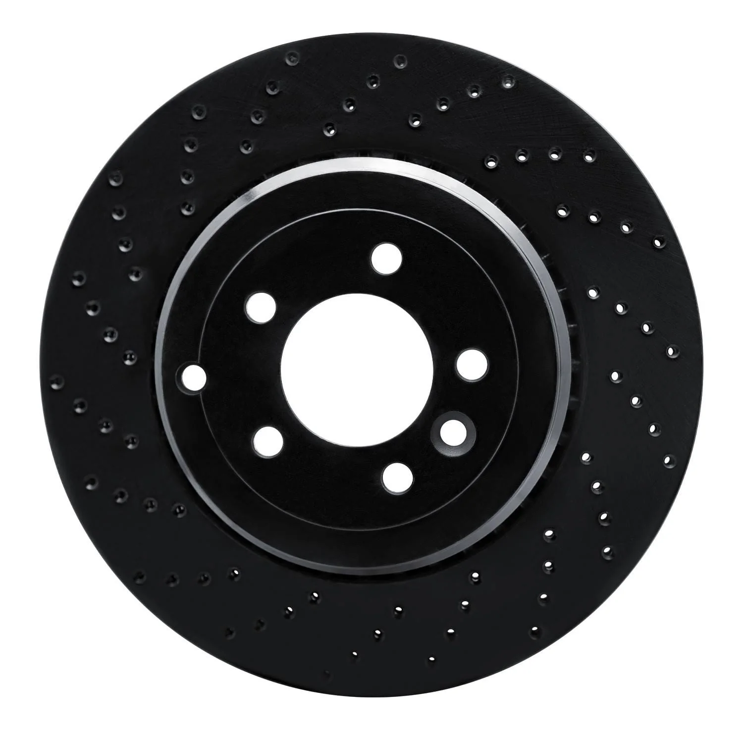 R1 Concepts 10-13 Land Rover Range Rover Sport Rear Left Drilled Black Brake Rotor