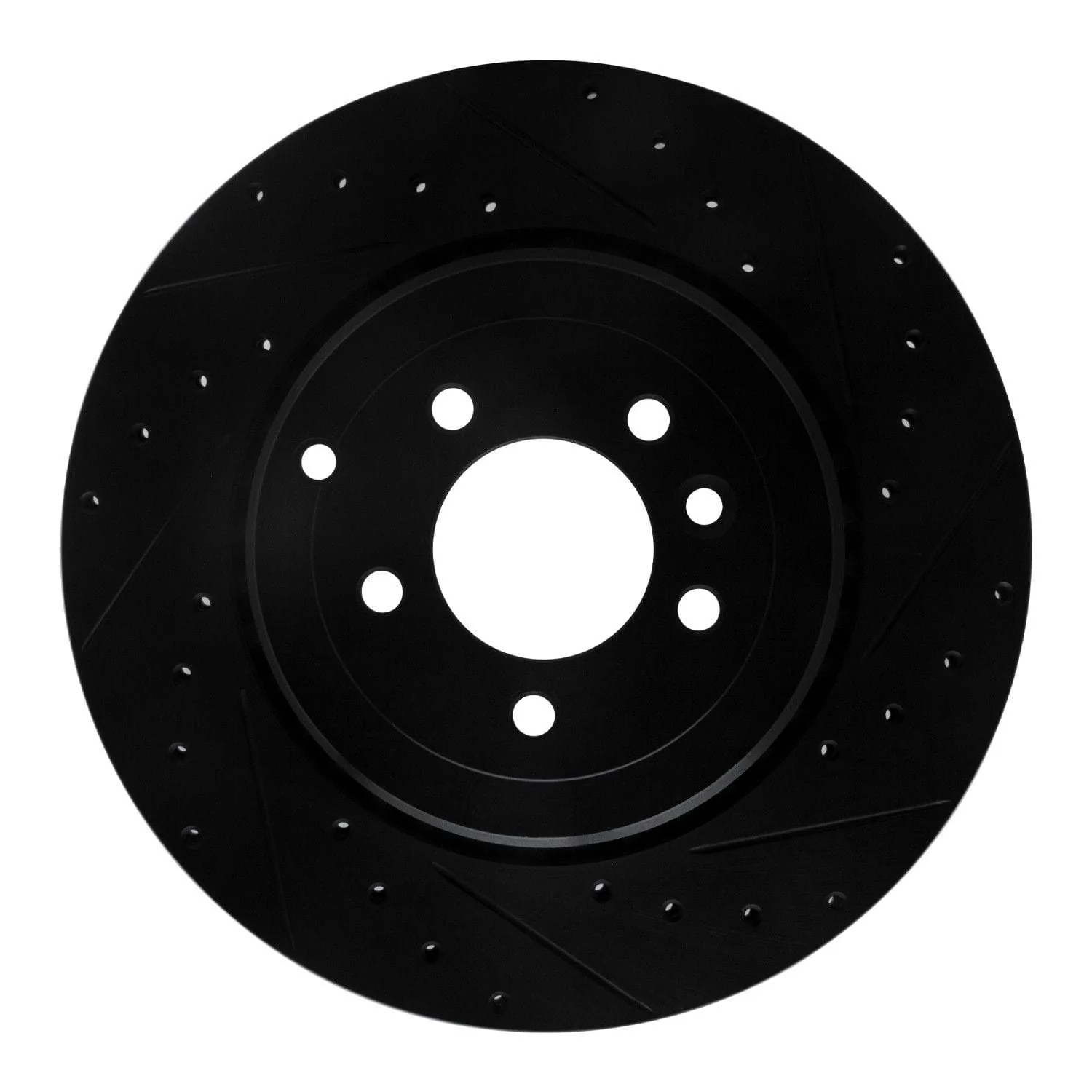 R1 Concepts 10-13 Land Rover Range Rover Sport Rear Right Drilled & Slotted Black Brake Rotor