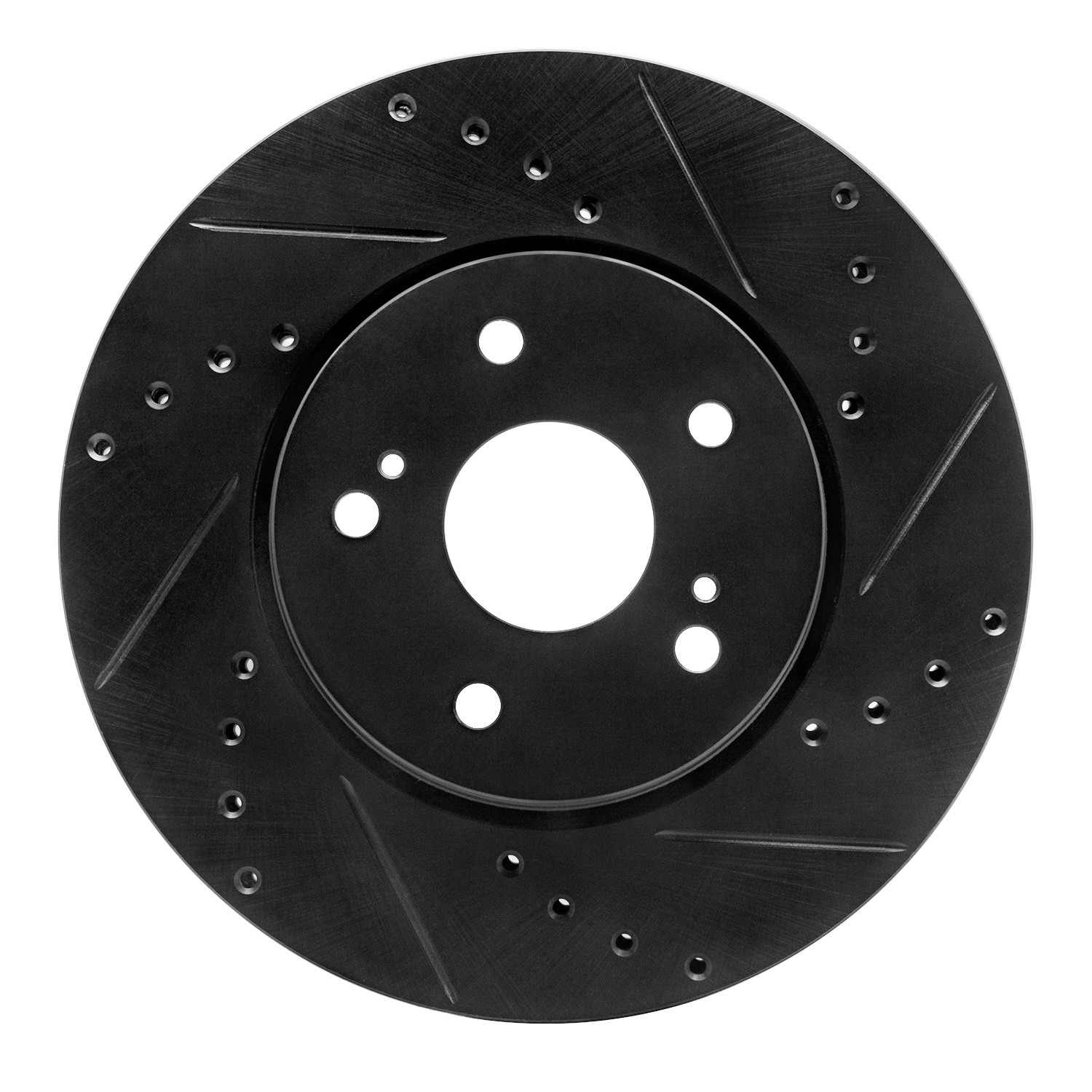 R1 Concepts 10-13 Suzuki Kizashi Front Right Drilled & Slotted Black Brake Rotor