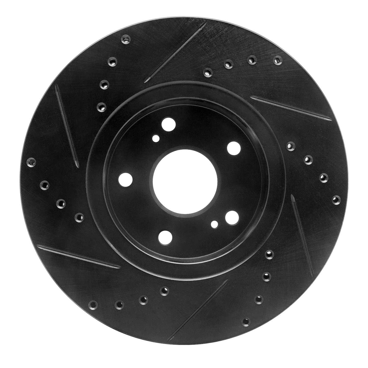 R1 Concepts 10-13 Suzuki Kizashi Front Right Drilled & Slotted Black Brake Rotor - Image 2