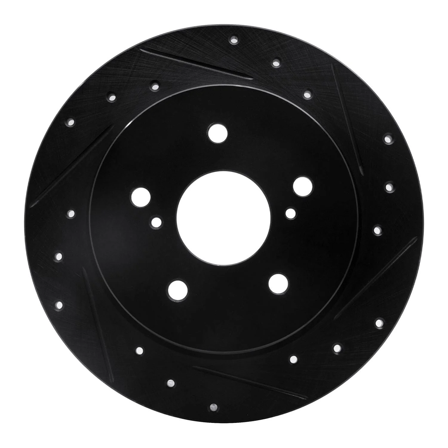 R1 Concepts 10-13 Suzuki Kizashi Rear Right Drilled & Slotted Black Brake Rotor
