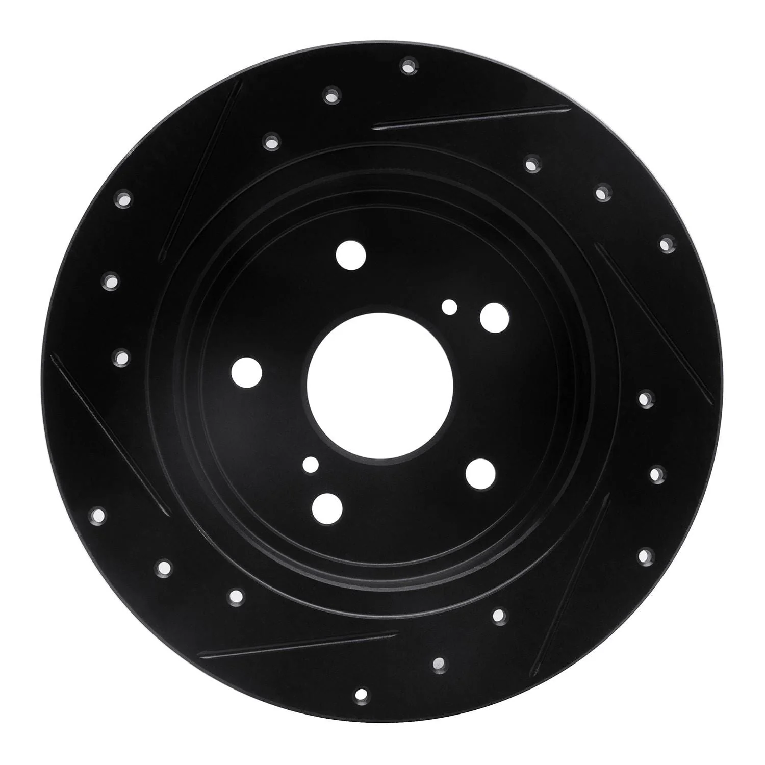 R1 Concepts 10-13 Suzuki Kizashi Rear Right Drilled & Slotted Black Brake Rotor - Image 2