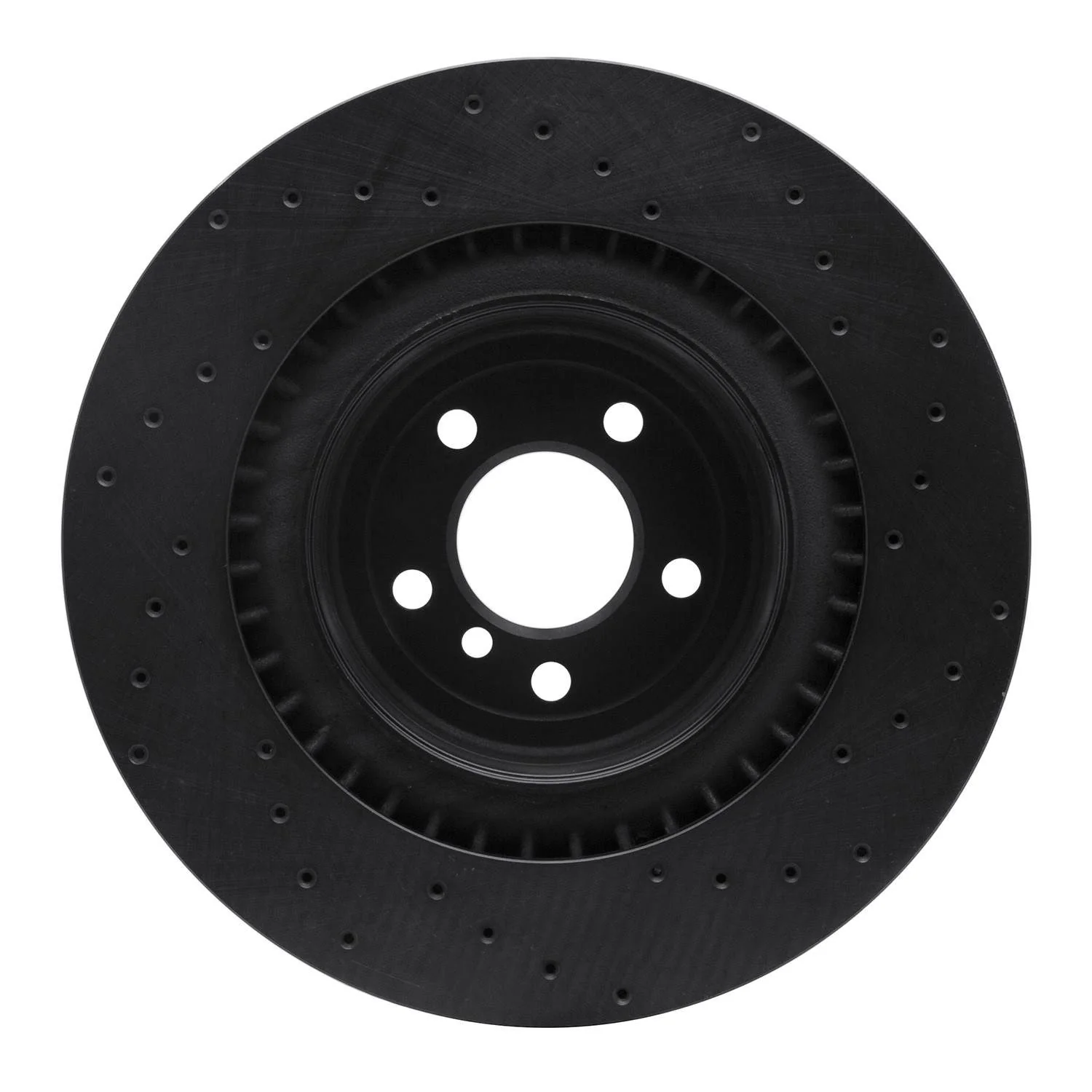 R1 Concepts 10-14 BMW X5 Rear Left Drilled Black Brake Rotor - Image 2