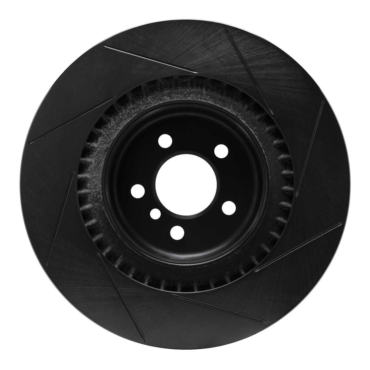 R1 Concepts 10-14 BMW X5 Rear Left Slotted Black Brake Rotor - Image 2