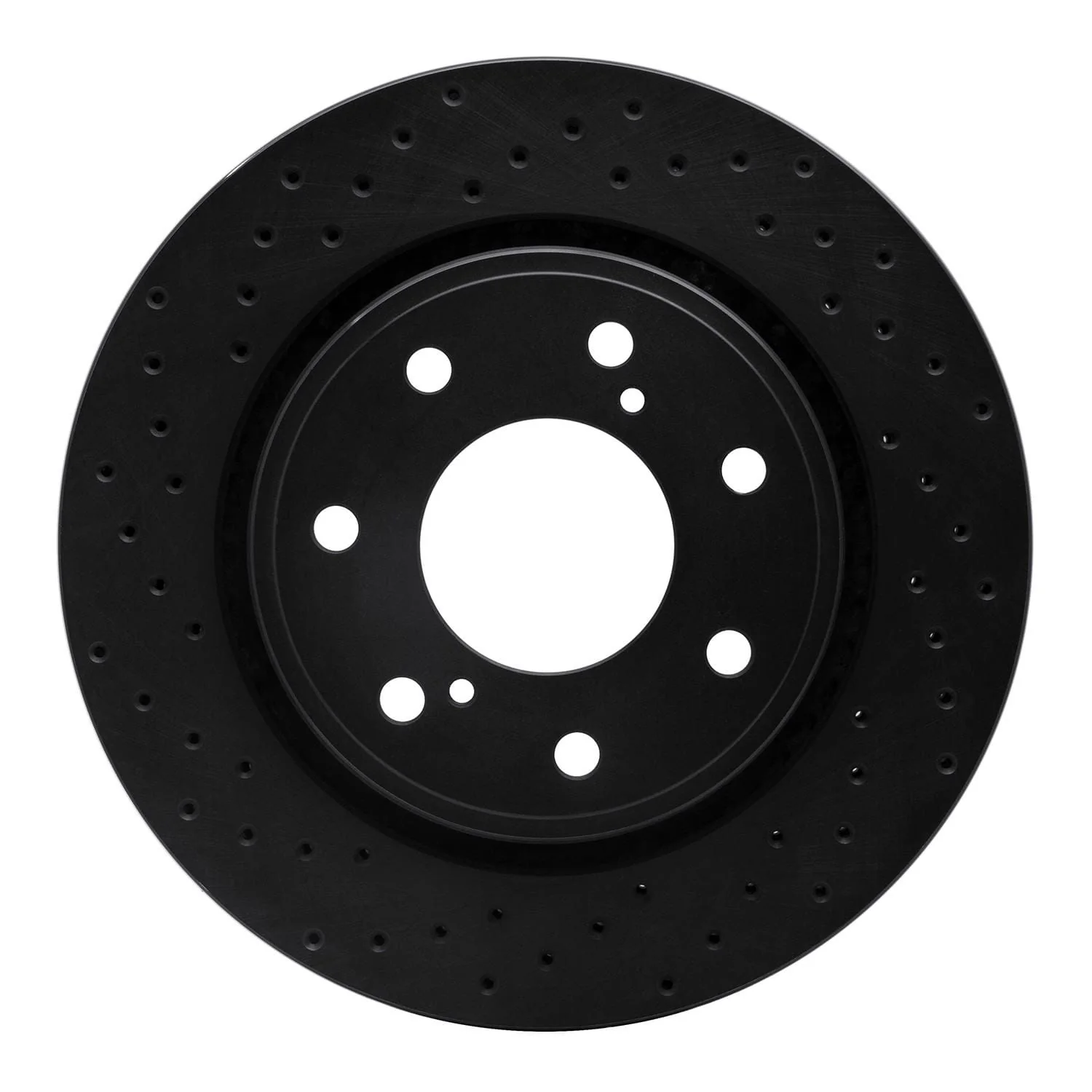 R1 Concepts 10-14 Ford F-150 2WD Front Left Drilled Black Brake Rotor