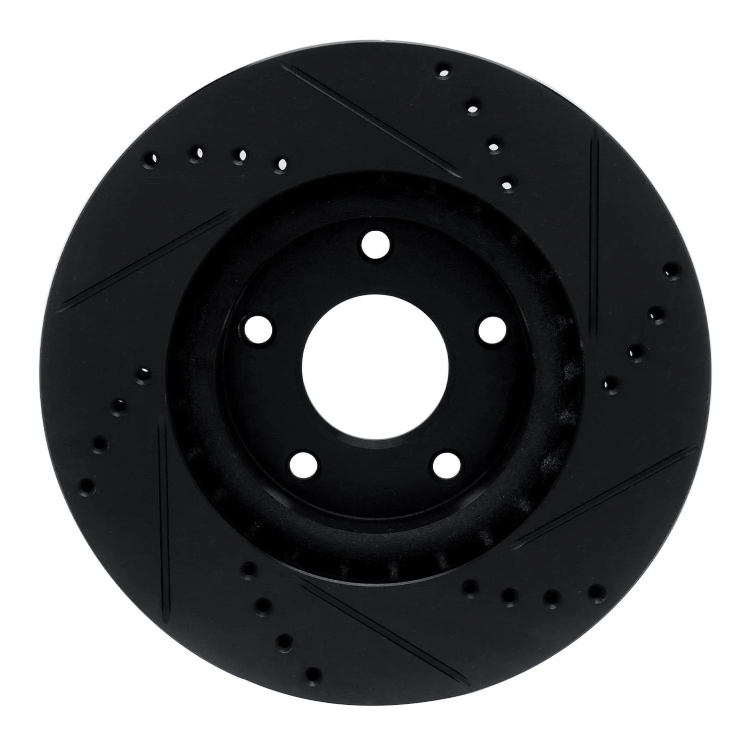 R1 Concepts 10-14 Renault SAFRANE (Mexico) Front Left Drilled & Slotted Black Brake Rotor - Image 2