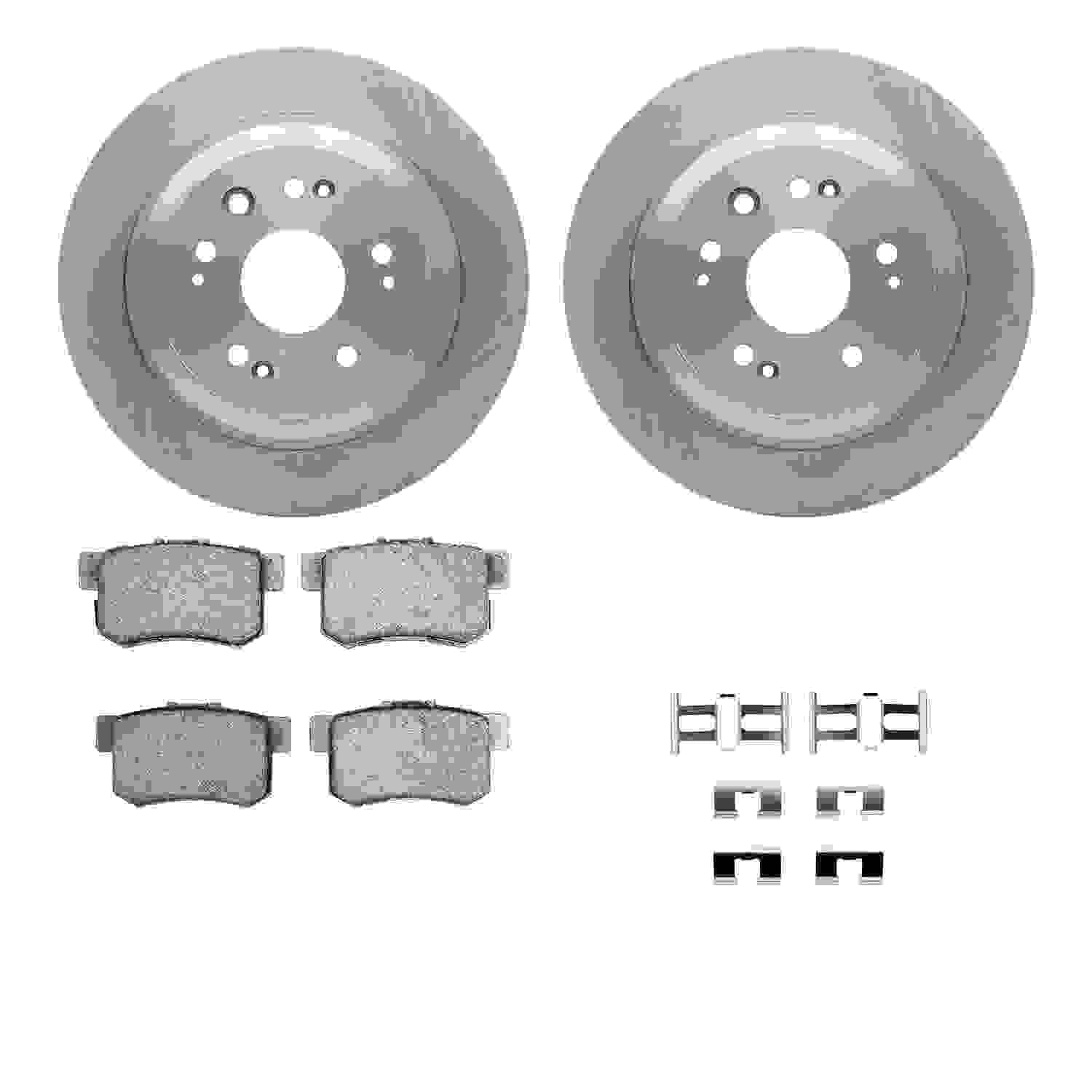 R1 Concepts 10-15 Honda Accord Crosstour Rear Brake Rotor Set w/Optimum OE Pads and Hardware