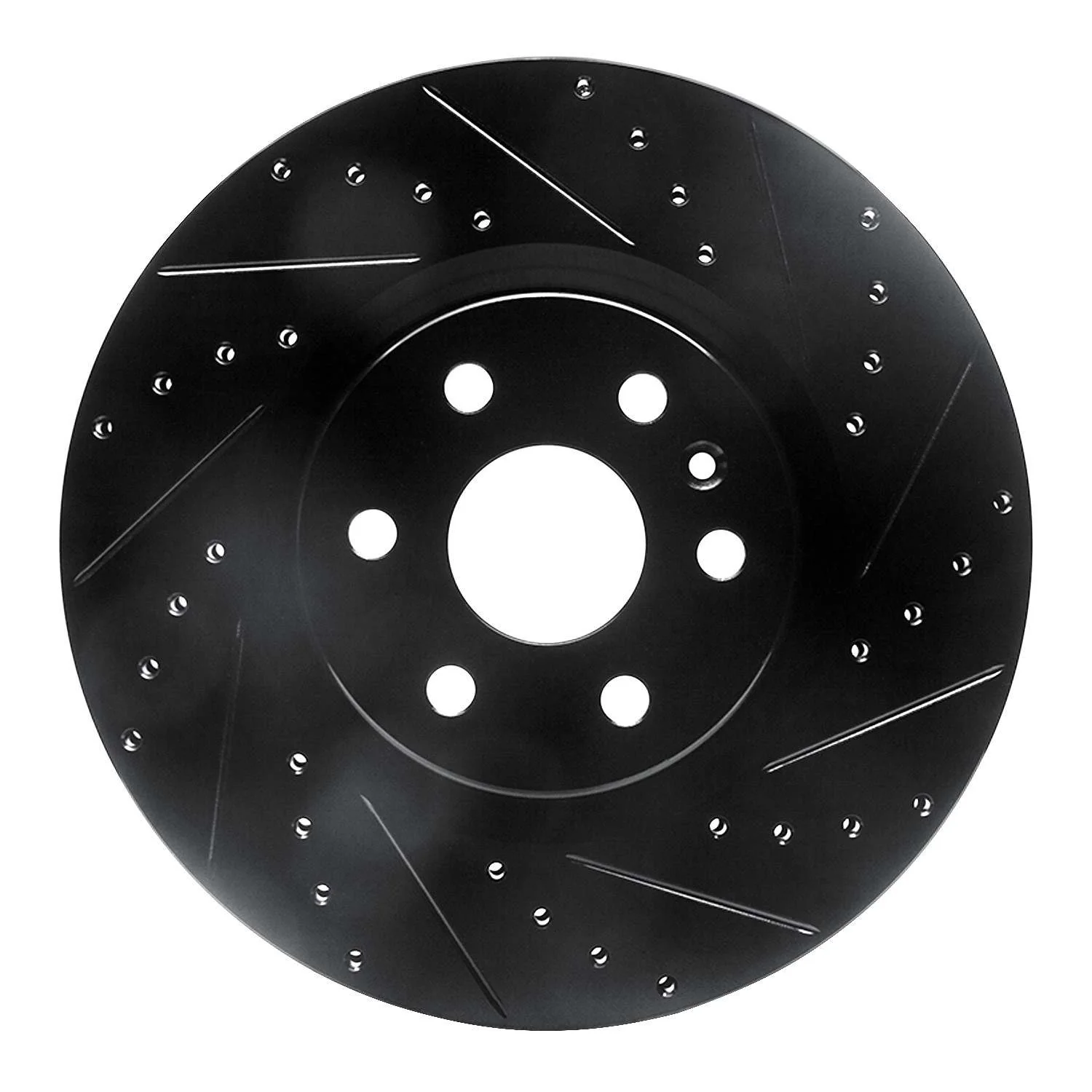 R1 Concepts 10-16 Cadillac SRX Front Right Drilled & Slotted Black Brake Rotor
