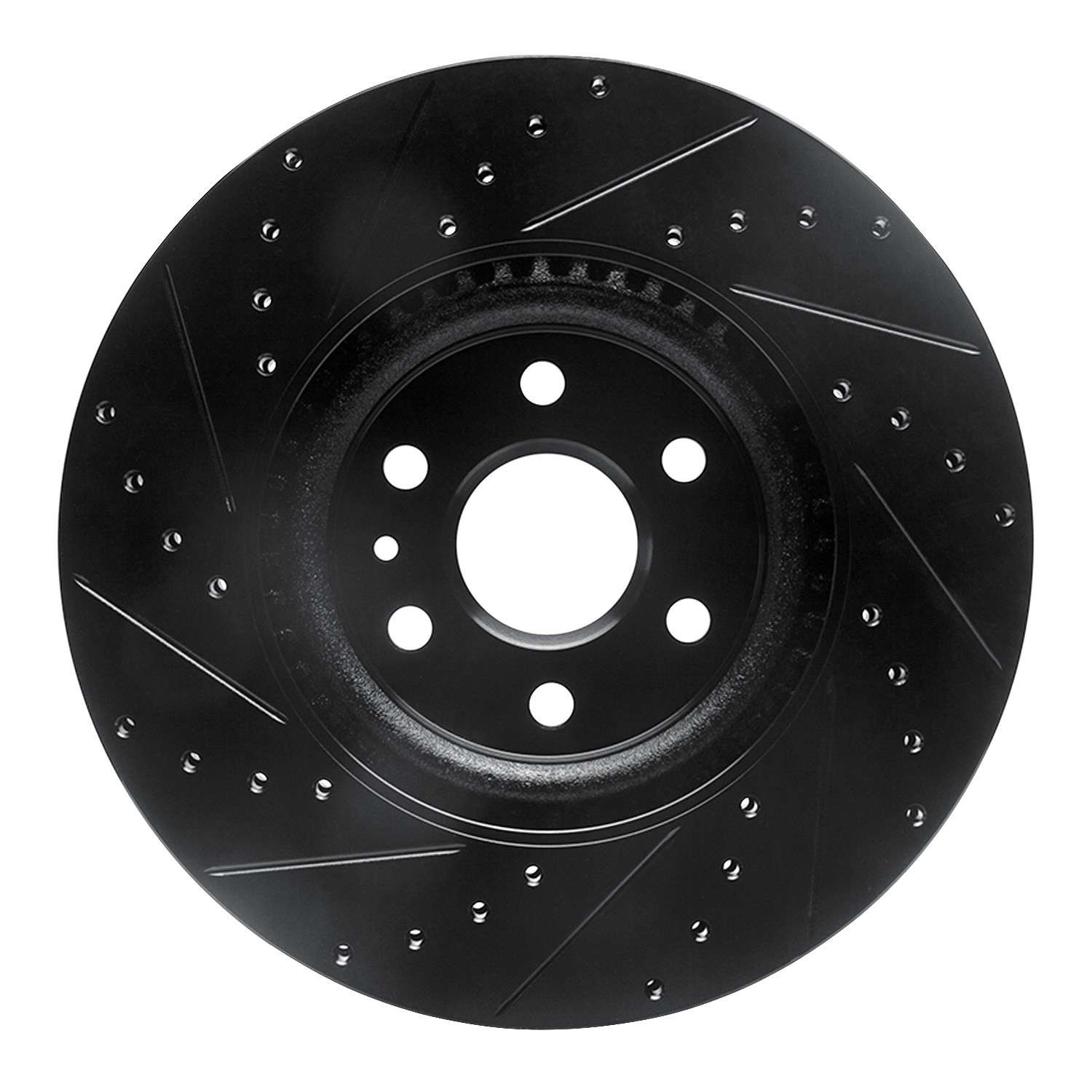R1 Concepts 10-16 Cadillac SRX Front Right Drilled & Slotted Black Brake Rotor - Image 2