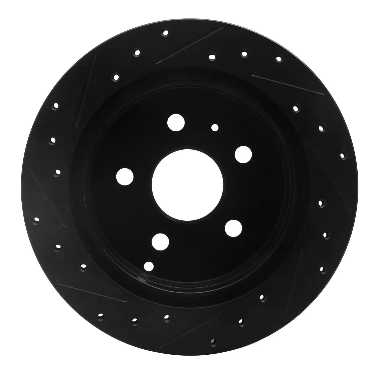 R1 Concepts 10-17 Chevrolet Equinox Rear Right Drilled & Slotted Black Brake Rotor - Image 2