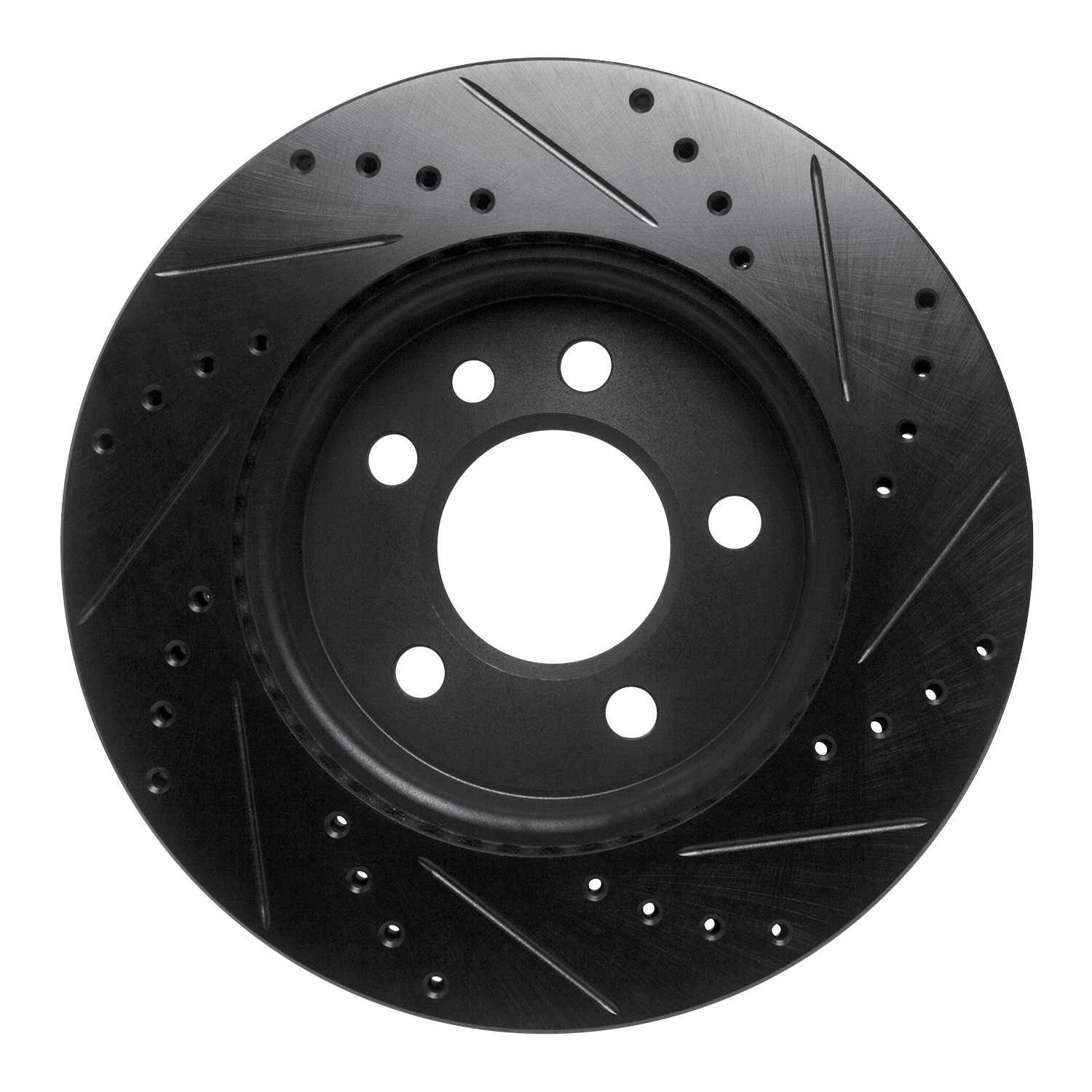R1 Concepts 10-17 Volkswagen AMAROK (Mexico) Front Left Drilled & Slotted Black Brake Rotor - Image 2