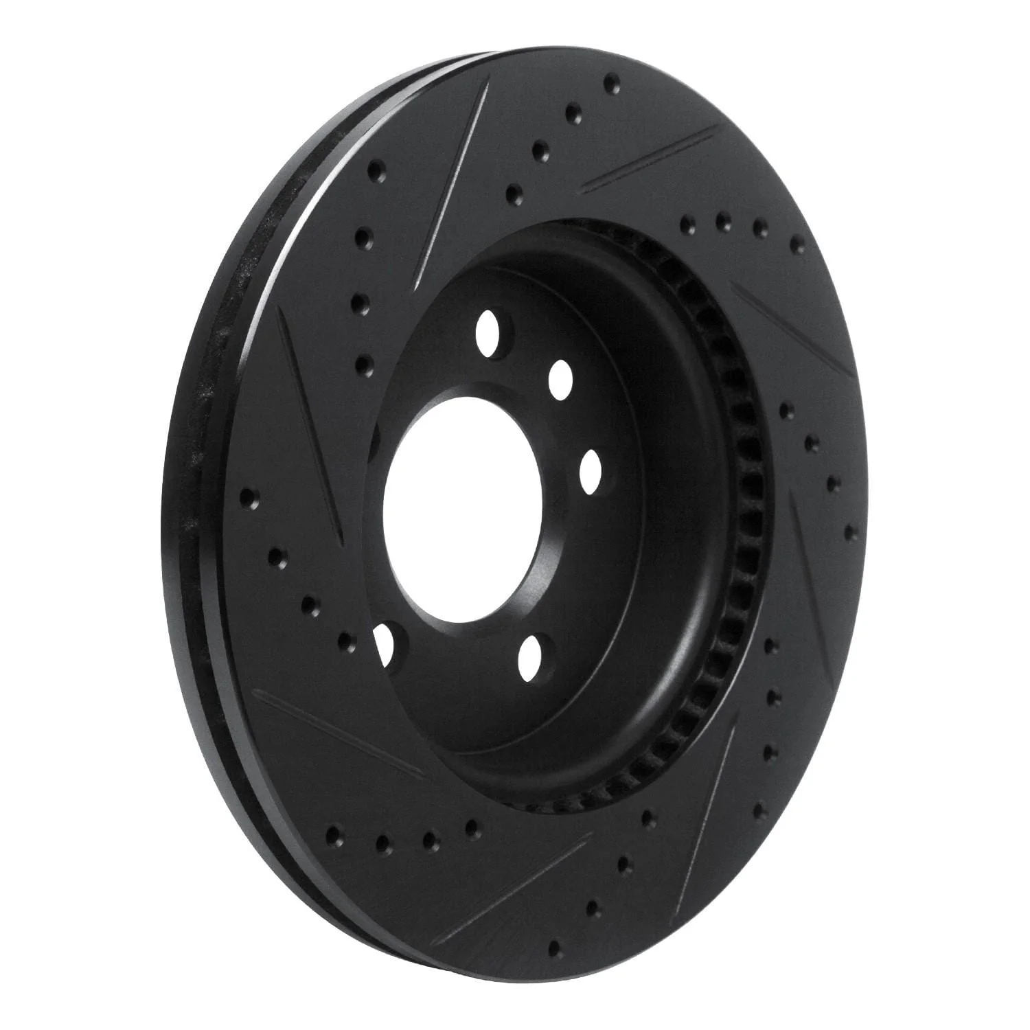 R1 Concepts 10-17 Volkswagen AMAROK (Mexico) Front Right Drilled & Slotted Black Brake Rotor - Image 2
