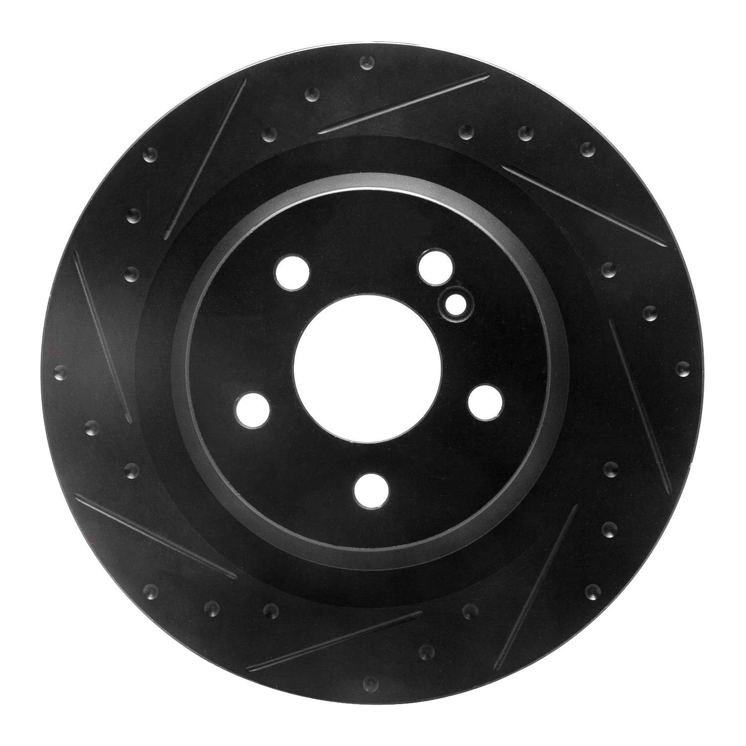 R1 Concepts 10-18 Mercedes-Benz E550 Rear Left Drilled & Slotted Black Brake Rotor