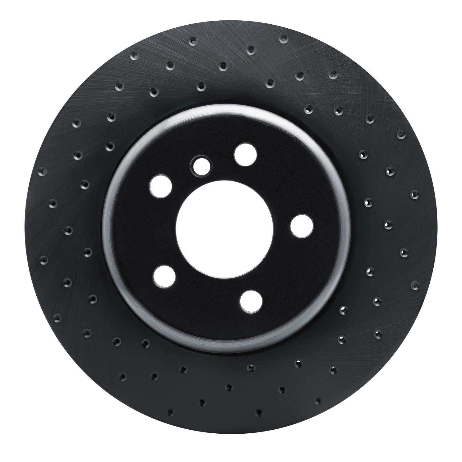 R1 Concepts 10-19 BMW 535i Rear Left Drilled Black Brake Rotor