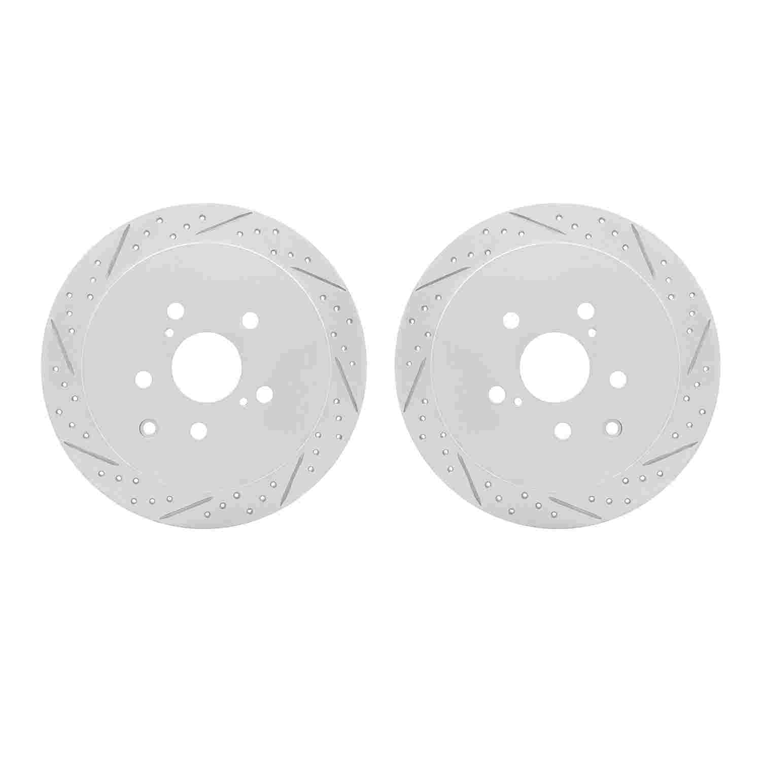 R1 Concepts 10-20 Lexus RX350 Rear Drilled & Slotted Carbon Coated Brake Rotor Set