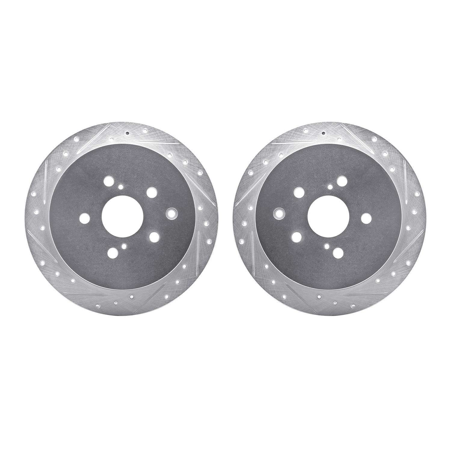 R1 Concepts 10-20 Lexus RX450h Rear Drilled & Slotted Silver Brake Rotor Set